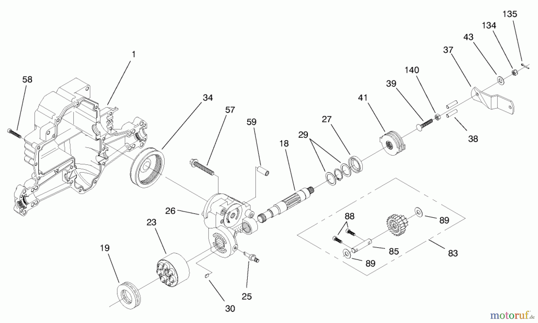 Toro Neu Mowers, Lawn & Garden Tractor Seite 1 71197 (17-44HXL) - Toro 17-44HXL Lawn Tractor, 2000 (200000001-200999999) HYDRO TRANSAXLE ASSEMBLY #4