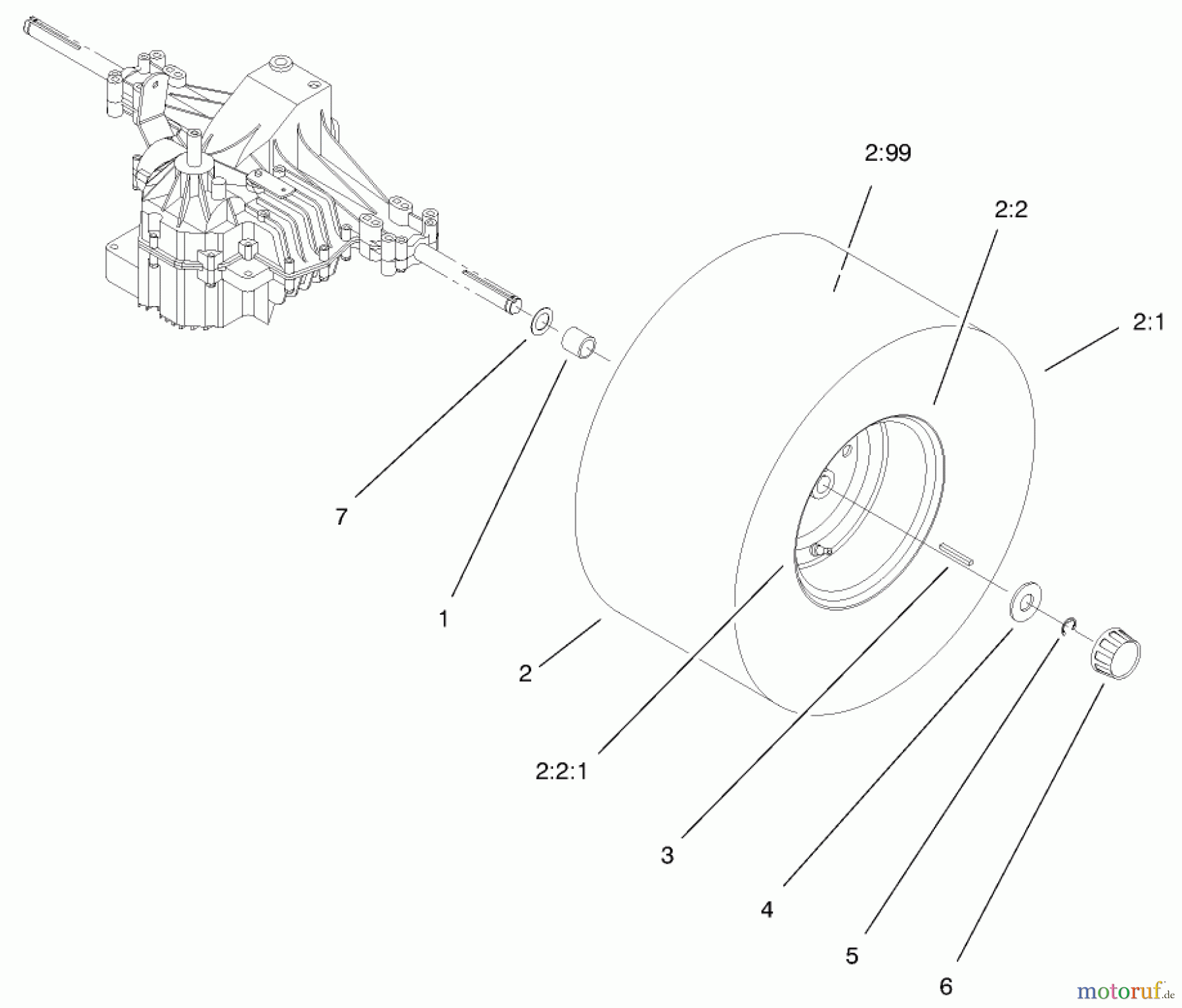 Toro Neu Mowers, Lawn & Garden Tractor Seite 1 71280 (17-44HXLE) - Toro 17-44HXLE Lawn Tractor, 2000 (200000001-200999999) WHEEL & TIRE ASSEMBLY