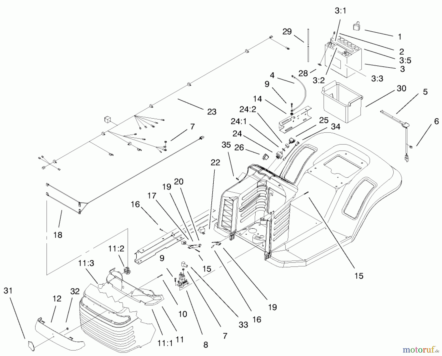 Toro Neu Mowers, Lawn & Garden Tractor Seite 1 71198 (14-38XL) - Toro 14-38XL Lawn Tractor, 1999 (9900001-9999999) ELECTRICAL COMPONENTS