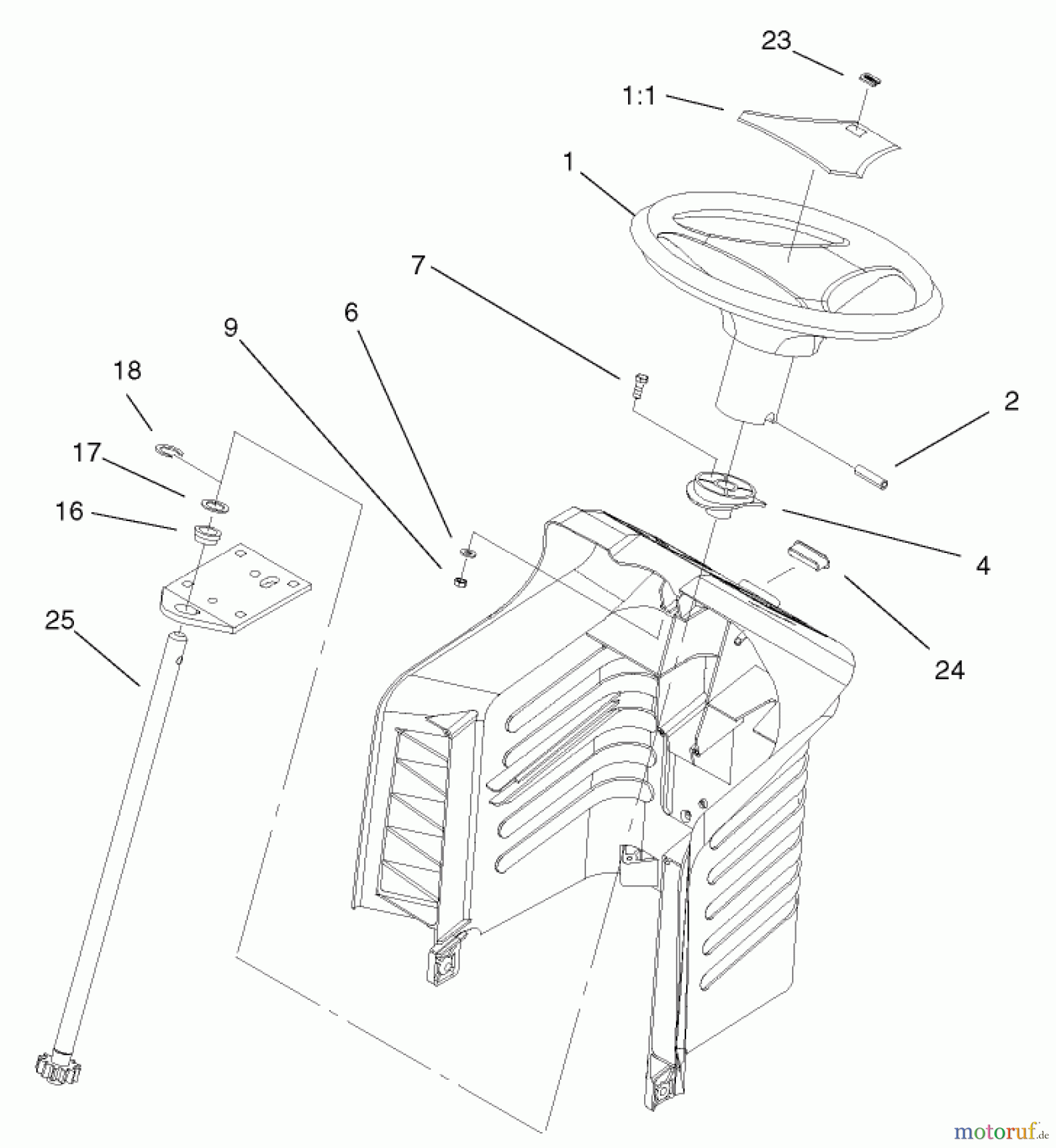 Toro Neu Mowers, Lawn & Garden Tractor Seite 1 71199 (12-32XL) - Toro 12-32XL Lawn Tractor, 2001 (210000001-210999999) FIXED STEERING ASSEMBLY