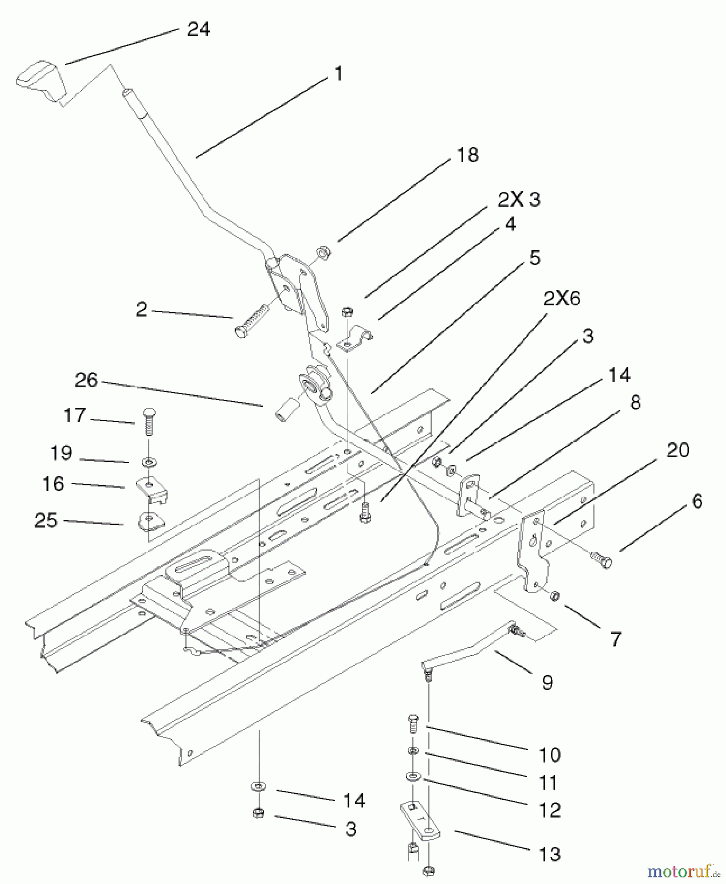  Toro Neu Mowers, Lawn & Garden Tractor Seite 1 71199 (12-32XL) - Toro 12-32XL Lawn Tractor, 2001 (210000001-210999999) SHIFTING COMPONENTS ASSEMBLY