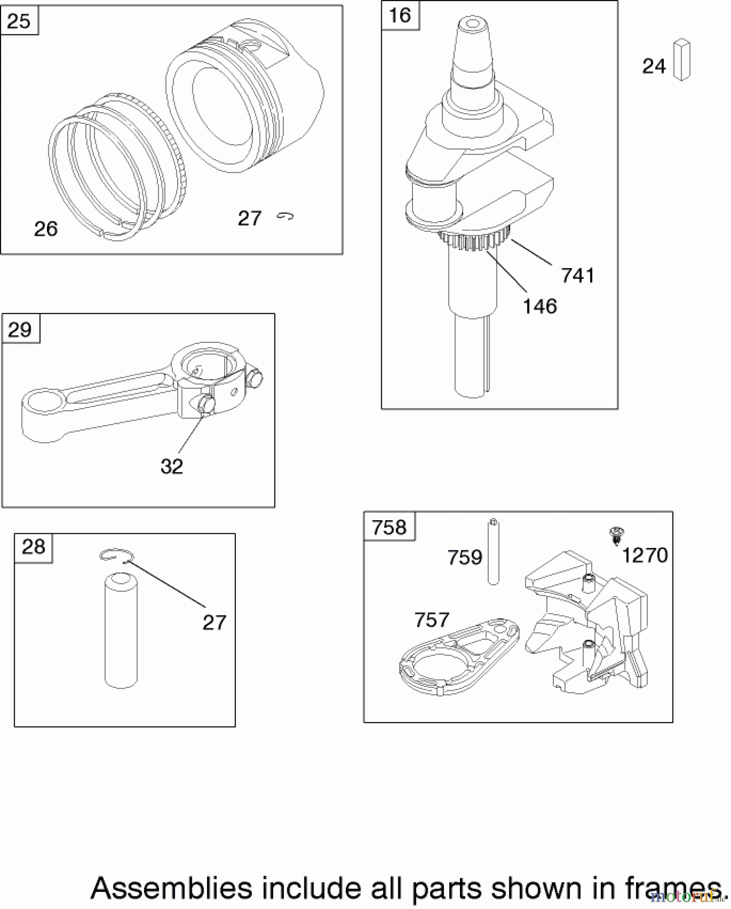 Toro Neu Mowers, Lawn & Garden Tractor Seite 1 71199 (12-32XL) - Toro 12-32XL Lawn Tractor, 2004 (240000001-240999999) CRANKSHAFT ASSEMBLY BRIGGS AND STRATTON 219907-0170-E1