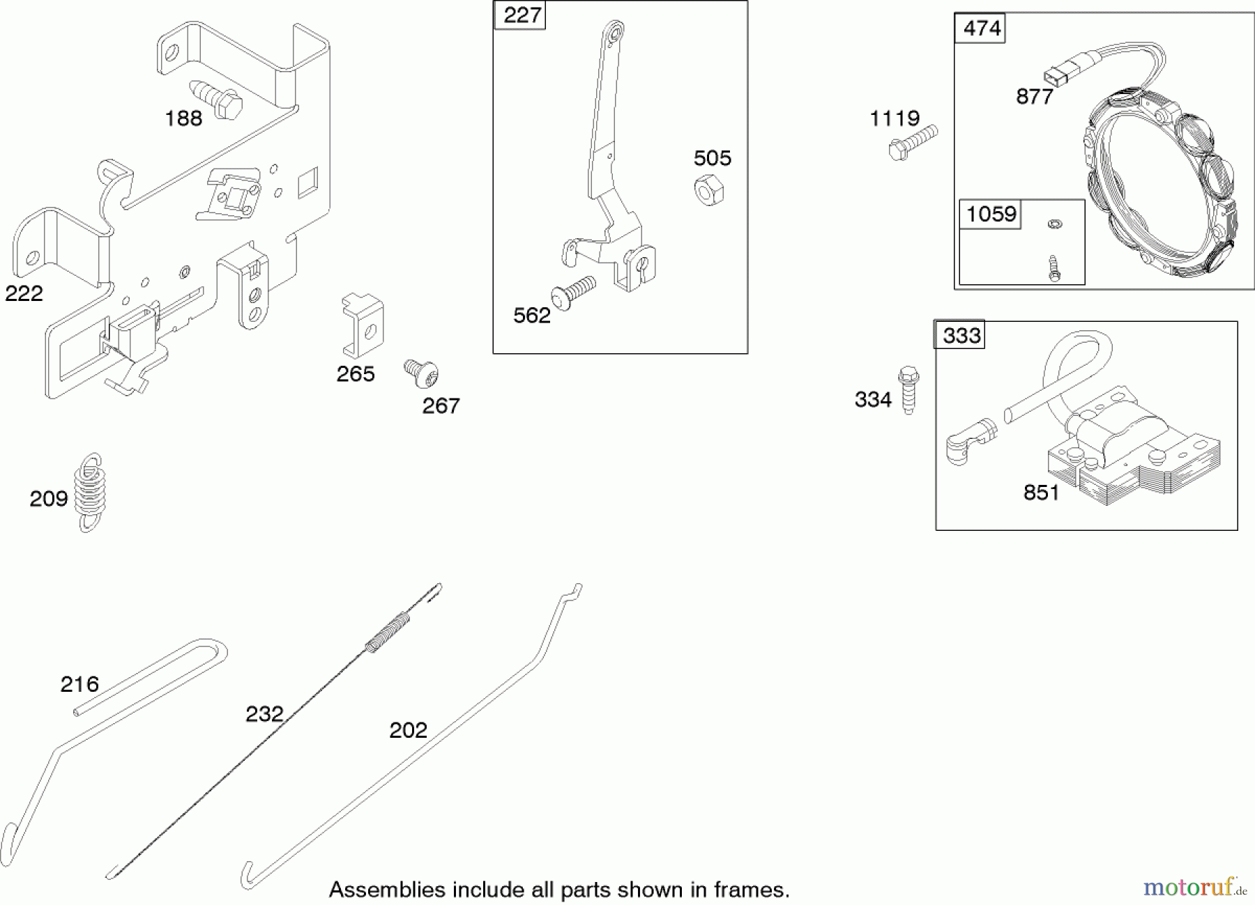 Toro Neu Mowers, Lawn & Garden Tractor Seite 1 71199 (12-32XL) - Toro 12-32XL Lawn Tractor, 2004 (240000001-240999999) GOVERNOR ASSEMBLY BRIGGS AND STRATTON 219907-0170-E1