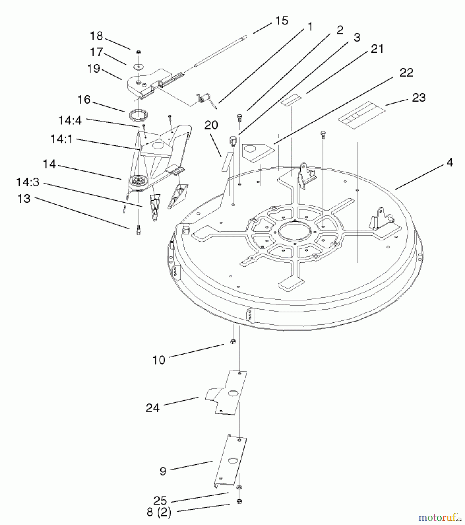 Toro Neu Mowers, Lawn & Garden Tractor Seite 1 71199 (XL 320) - Toro XL 320 Lawn Tractor, 2005 (250000001-250999999) 32IN DECK ASSEMBLY