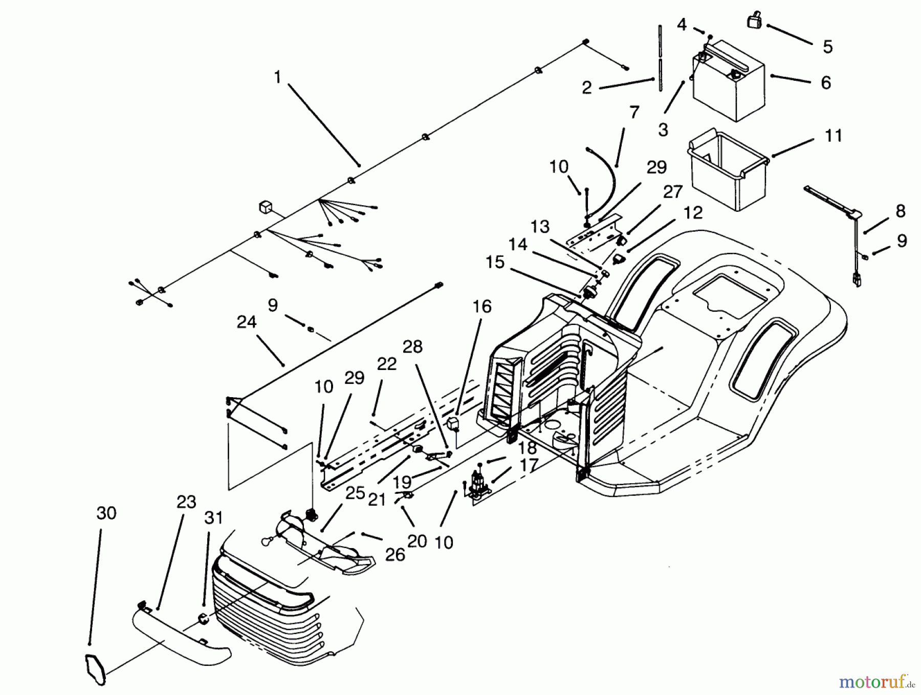Toro Neu Mowers, Lawn & Garden Tractor Seite 1 71202 (12-38XL) - Toro 12-38XL Lawn Tractor, 1995 (5900001-5999999) ELECTRICAL ASSEMBLY