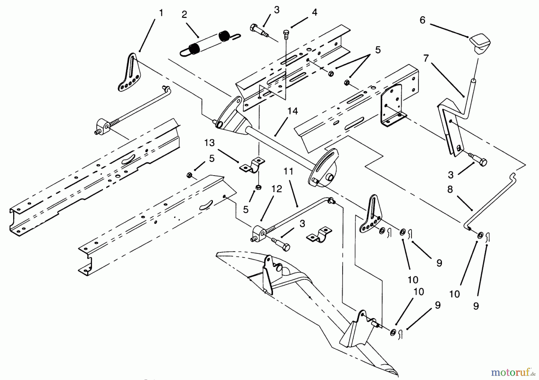 Toro Neu Mowers, Lawn & Garden Tractor Seite 1 71202 (12-38XL) - Toro 12-38XL Lawn Tractor, 1995 (5900001-5999999) HEIGHT OF CUT ASSEMBLY