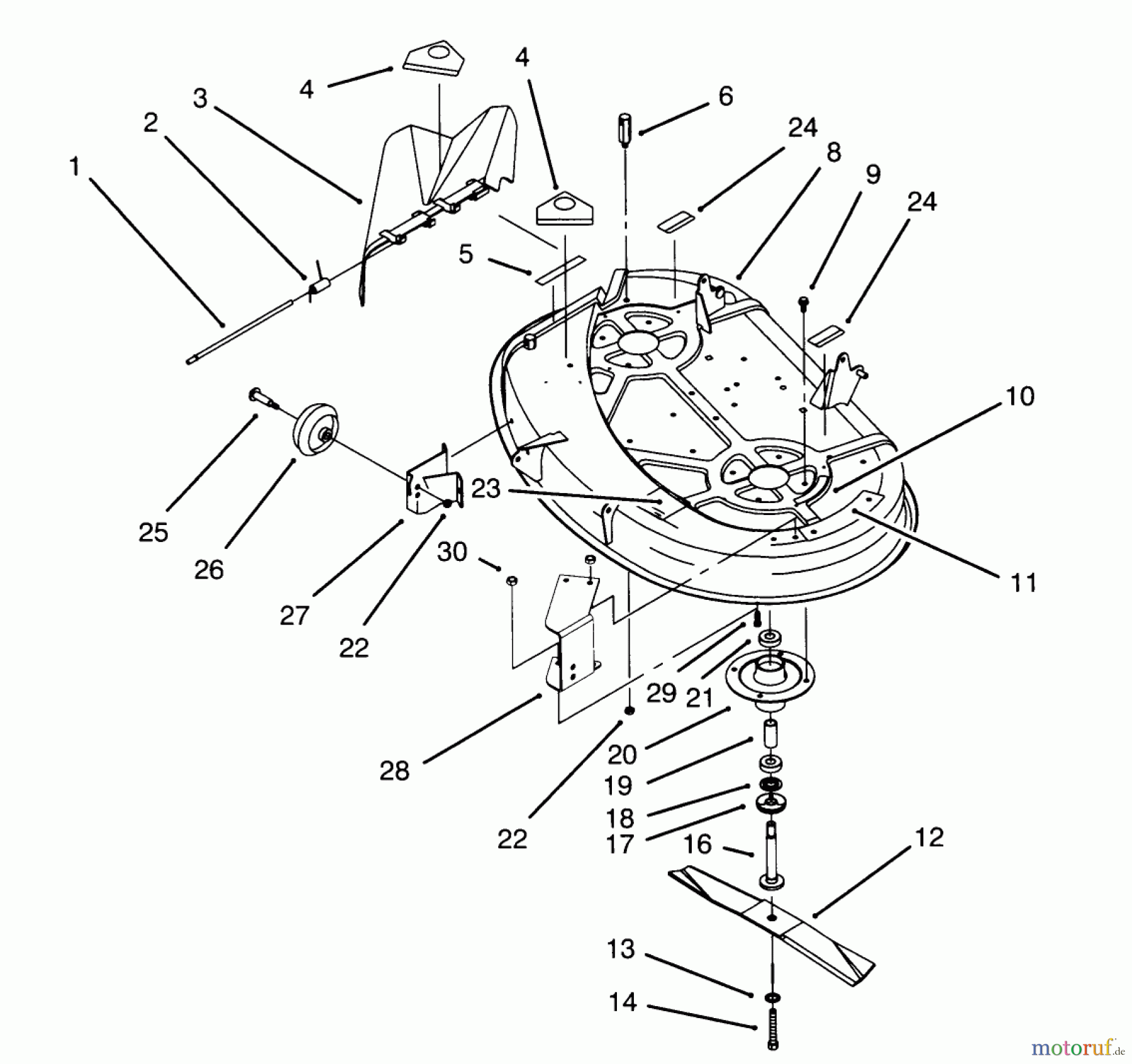  Toro Neu Mowers, Lawn & Garden Tractor Seite 1 71202 (12-38XL) - Toro 12-38XL Lawn Tractor, 1995 (5900001-5999999) HOUSING & SPINDLE ASSEMBLY (38