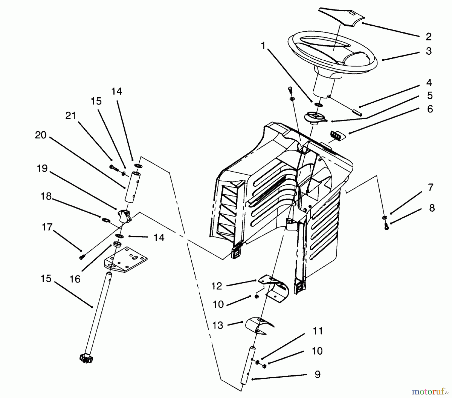 Toro Neu Mowers, Lawn & Garden Tractor Seite 1 71202 (12-38XL) - Toro 12-38XL Lawn Tractor, 1995 (5900001-5999999) STEERING ASSEMBLY
