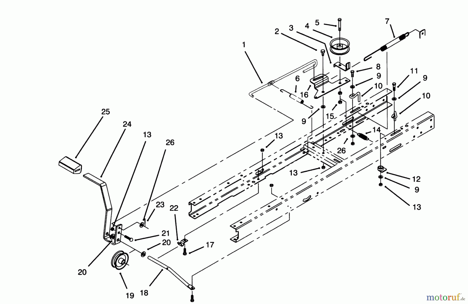 Toro Neu Mowers, Lawn & Garden Tractor Seite 1 71205 (13-38XL) - Toro 13-38XL Lawn Tractor, 1995 (59000001-59999999) CLUTCH ASSEMBLY