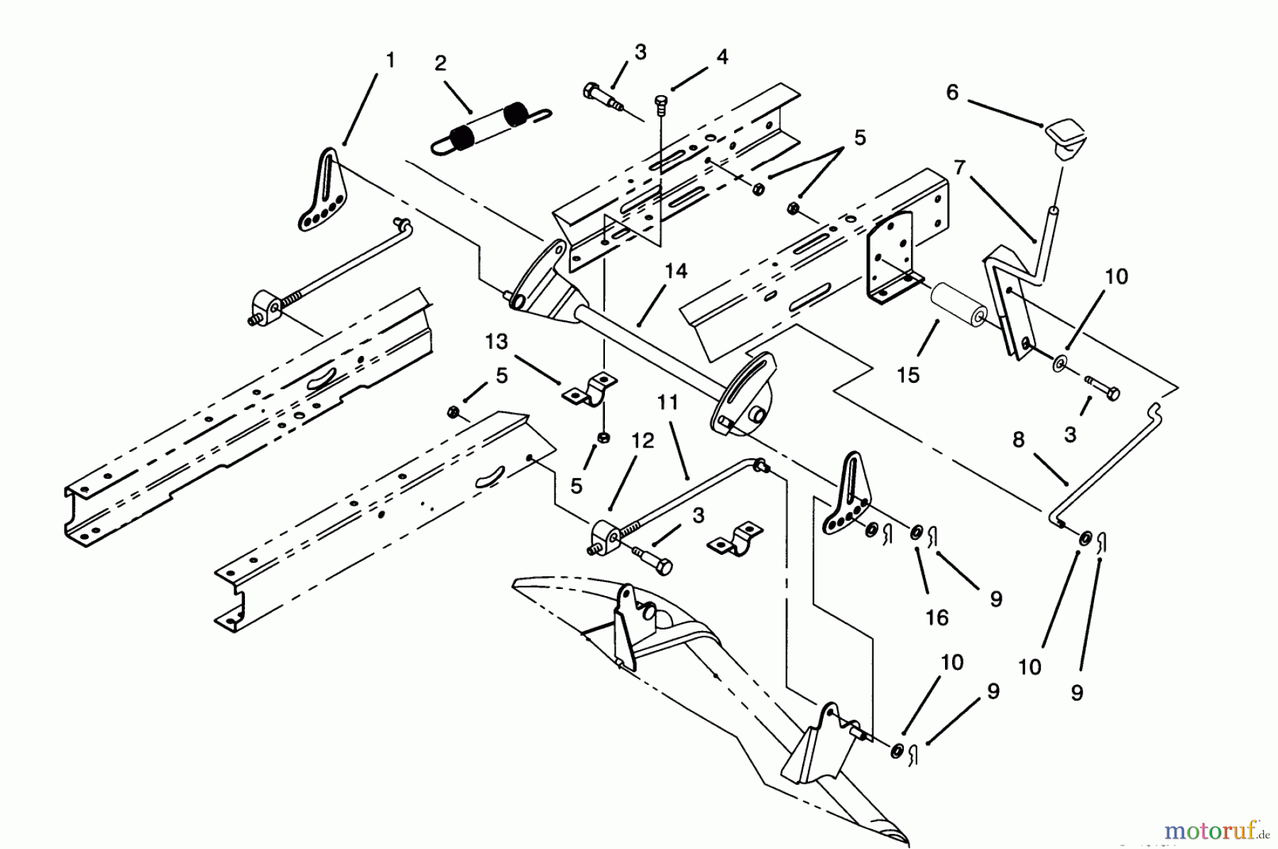Toro Neu Mowers, Lawn & Garden Tractor Seite 1 71205 (13-38XL) - Toro 13-38XL Lawn Tractor, 1995 (59000001-59999999) HEIGHT OF CUT ASSEMBLY