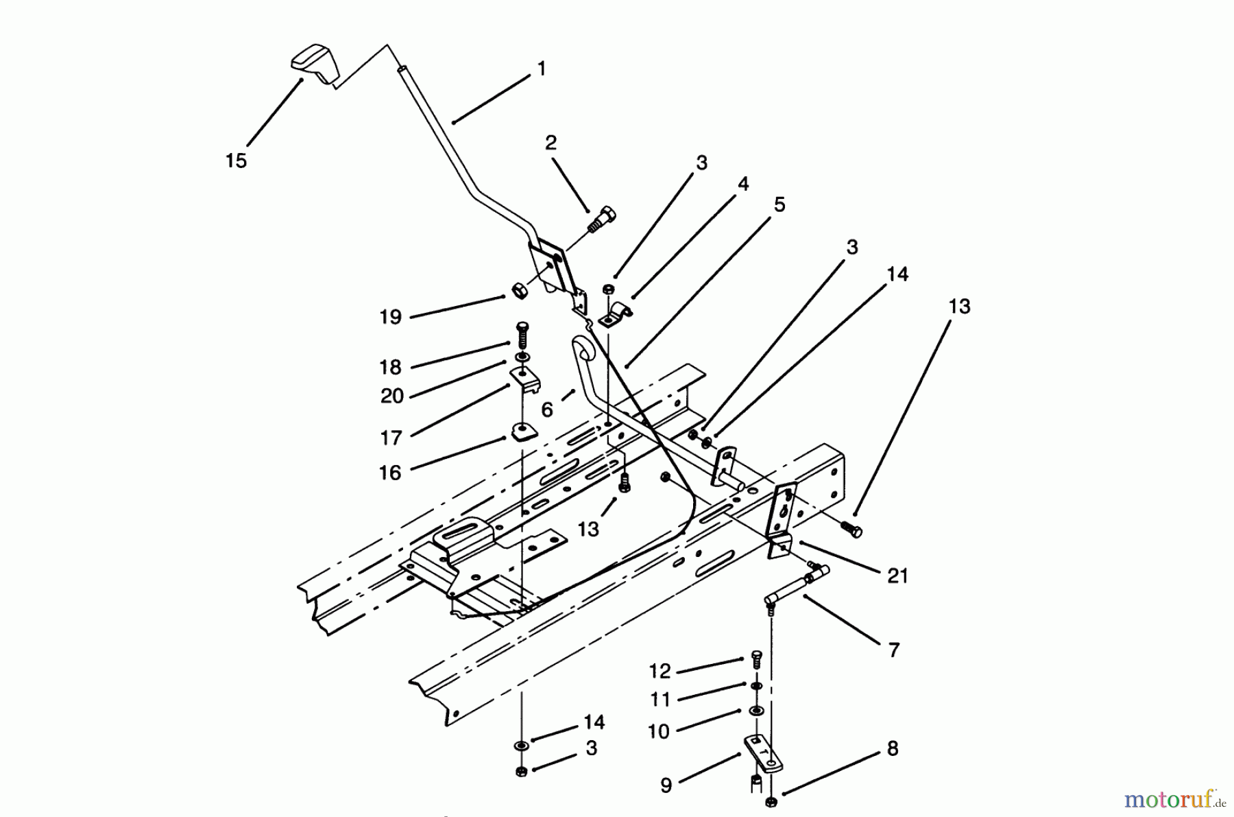 Toro Neu Mowers, Lawn & Garden Tractor Seite 1 71205 (13-38XL) - Toro 13-38XL Lawn Tractor, 1995 (59000001-59999999) SHIFT ASSEMBLY