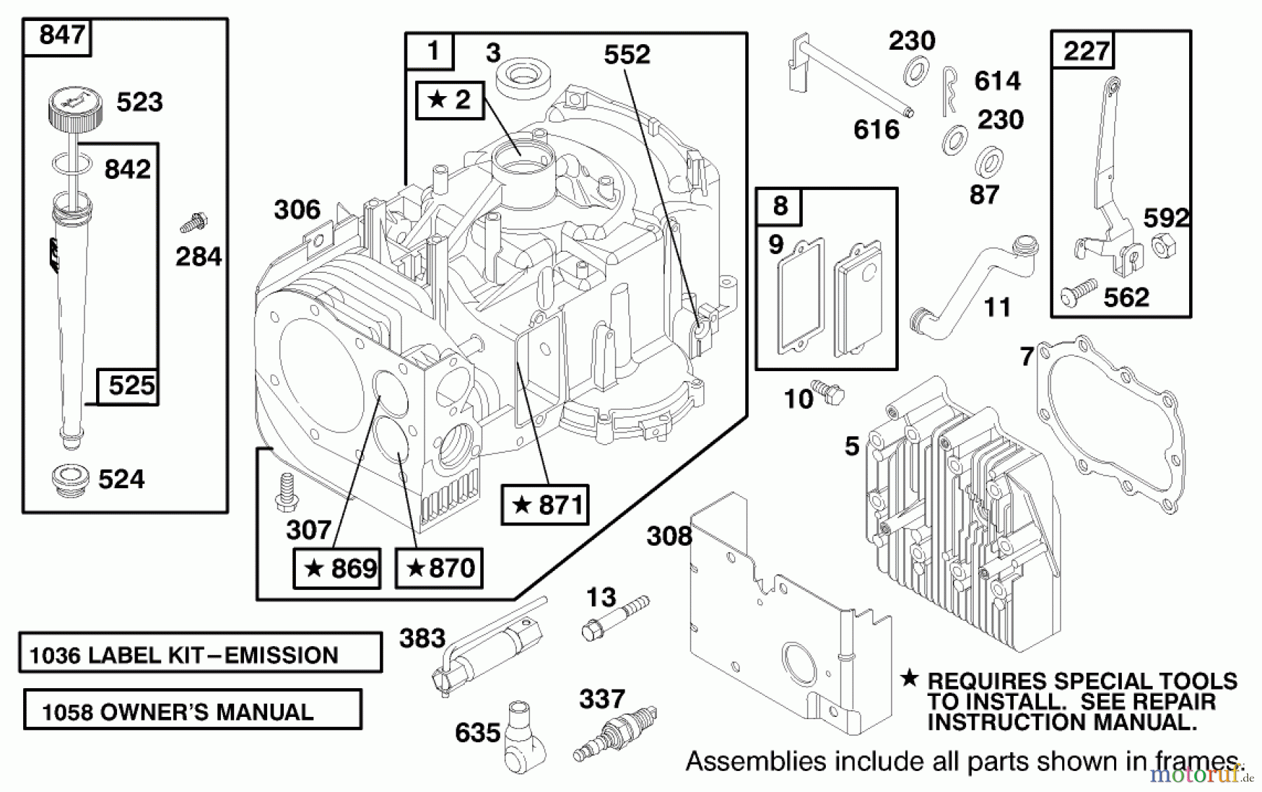 Toro Neu Mowers, Lawn & Garden Tractor Seite 1 71209 (13-32XLE) - Toro 13-32XLE Lawn Tractor, 2000 (200000001-200999999) ENGINE BRIGGS & STRATTON MODEL 28M707-1122-E1 #1