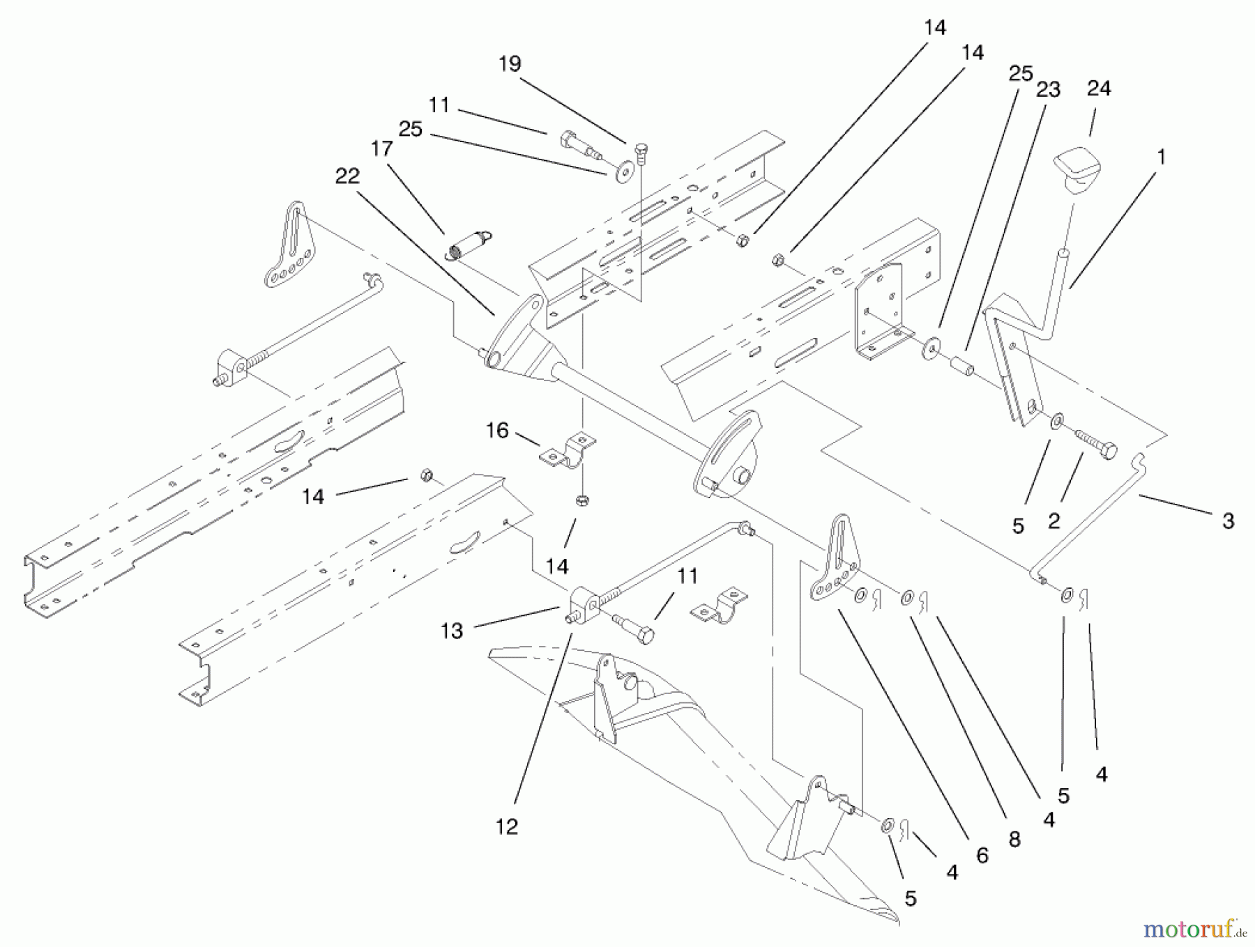 Toro Neu Mowers, Lawn & Garden Tractor Seite 1 71209 (13-32XLE) - Toro 13-32XLE Lawn Tractor, 2000 (200000001-200999999) HEIGHT OF CUT COMPONENTS ASSEMBLY