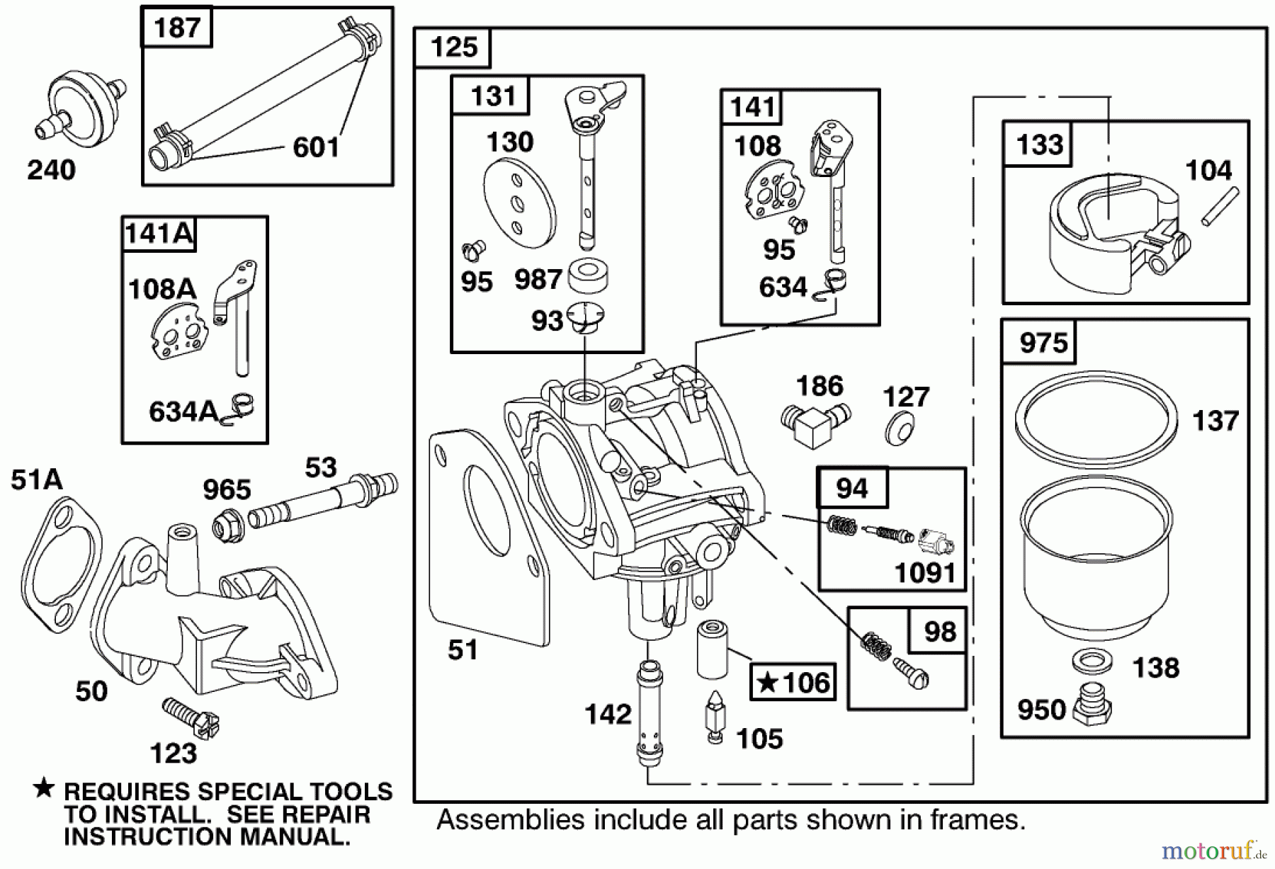 Toro Neu Mowers, Lawn & Garden Tractor Seite 1 71209 (13-32XLE) - Toro 13-32XLE Lawn Tractor, 2001 (210000001-210999999) ENGINE BRIGGS & STRATTON MODEL 28M707-1122-E1 #4