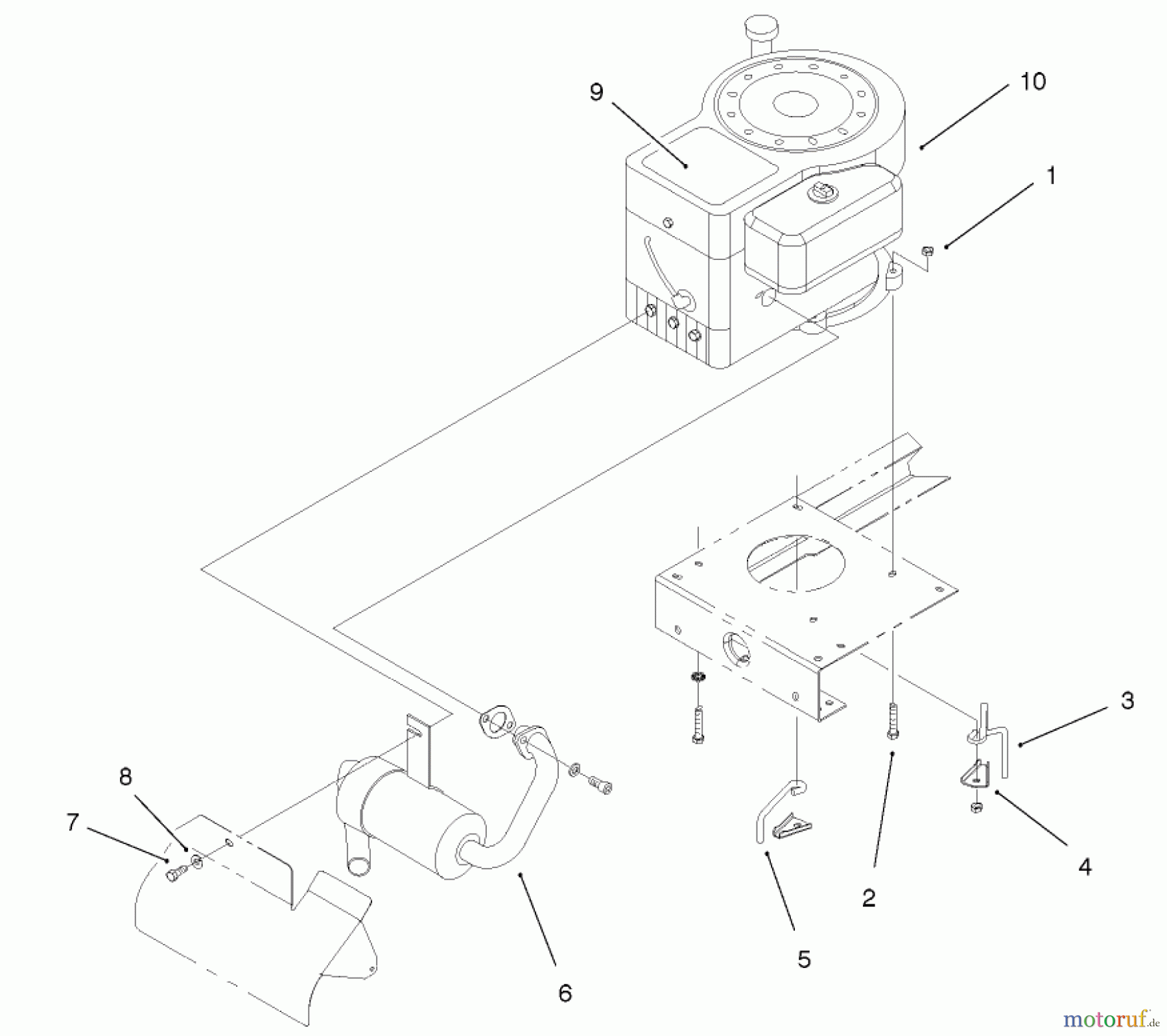 Toro Neu Mowers, Lawn & Garden Tractor Seite 1 71209 (13-32XLE) - Toro 13-32XLE Lawn Tractor, 2001 (210000001-210999999) ENGINE SYSTEM COMPONENTS ASSEMBLY
