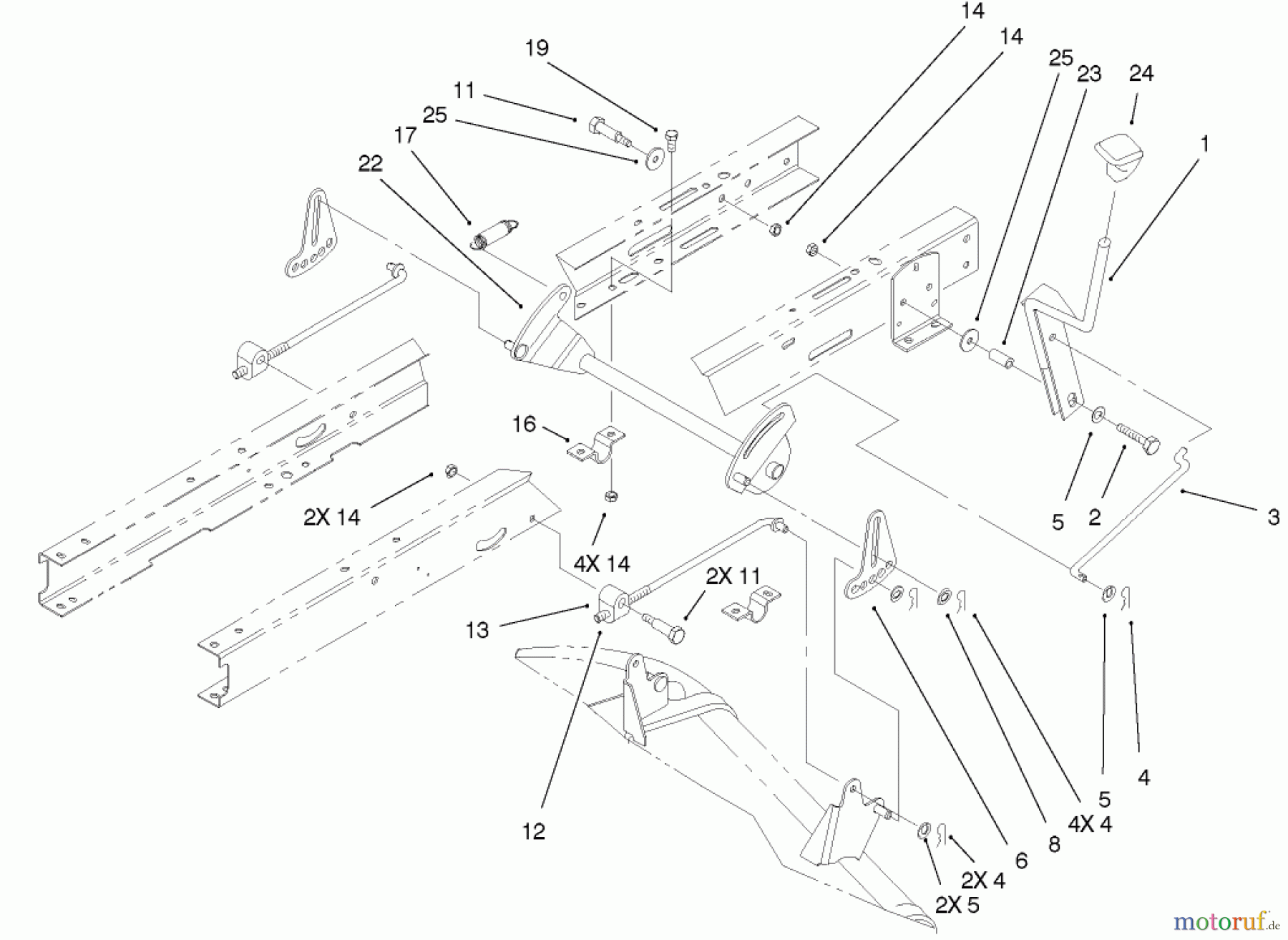  Toro Neu Mowers, Lawn & Garden Tractor Seite 1 71209 (13-32XLE) - Toro 13-32XLE Lawn Tractor, 2001 (210000001-210999999) HEIGHT OF CUT COMPONENTS ASSEMBLY