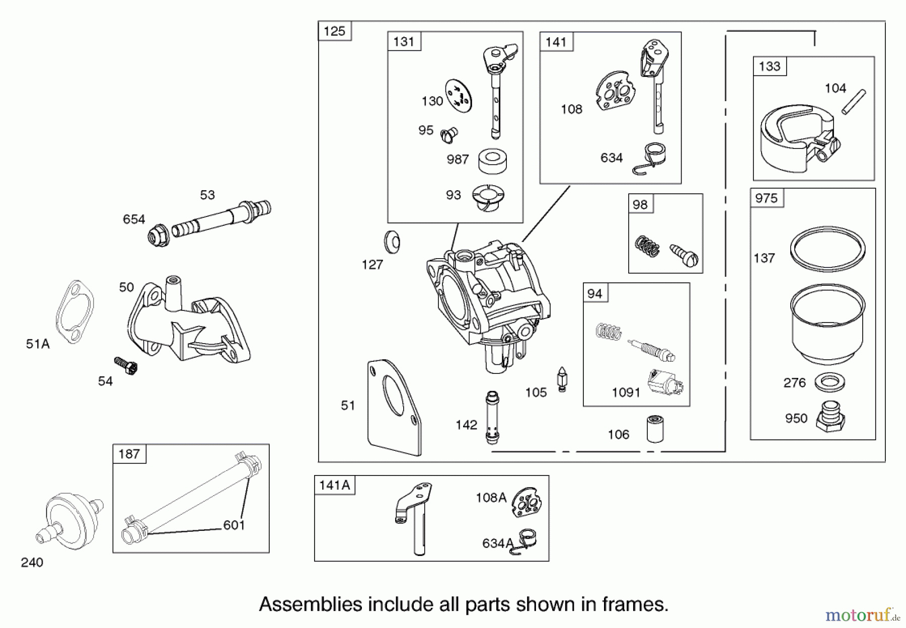 Toro Neu Mowers, Lawn & Garden Tractor Seite 1 71209 (13-32XLE) - Toro 13-32XLE Lawn Tractor, 2002 (220010001-220999999) CARBURETOR ASSEMBLY ENGINE BRIGGS AND STRATTON MODEL 28M707-1125-E1