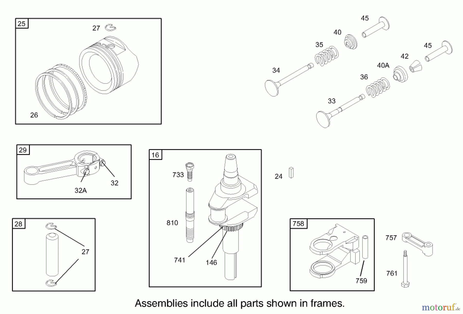 Toro Neu Mowers, Lawn & Garden Tractor Seite 1 71209 (13-32XLE) - Toro 13-32XLE Lawn Tractor, 2003 (230000001-230999999) CRANKSHAFT ASSEMBLY ENGINE BRIGGS AND STRATTON MODEL 28M707-1125-E1