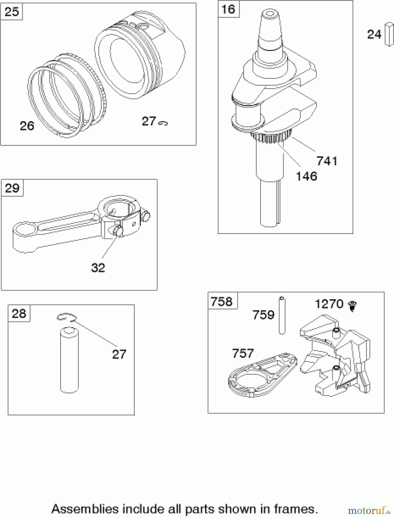 Toro Neu Mowers, Lawn & Garden Tractor Seite 1 71209 (13-32XLE) - Toro 13-32XLE Lawn Tractor, 2004 (240000001-240999999) CRANKSHAFT ASSEMBLY BRIGGS AND STRATTON 21A907-0169-E1