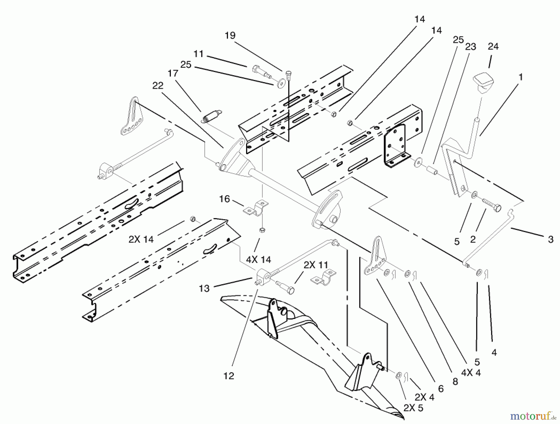 Toro Neu Mowers, Lawn & Garden Tractor Seite 1 71209 (13-32XLE) - Toro 13-32XLE Lawn Tractor, 2004 (240000001-240999999) HEIGHT OF CUT ASSEMBLY