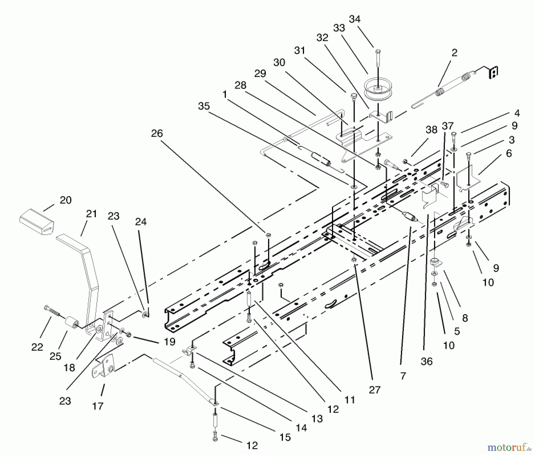 Toro Neu Mowers, Lawn & Garden Tractor Seite 1 71209 (13-32XLE) - Toro 13-32XLE Lawn Tractor, 2004 (240000001-240999999) TRACTION CLUTCH ASSEMBLY