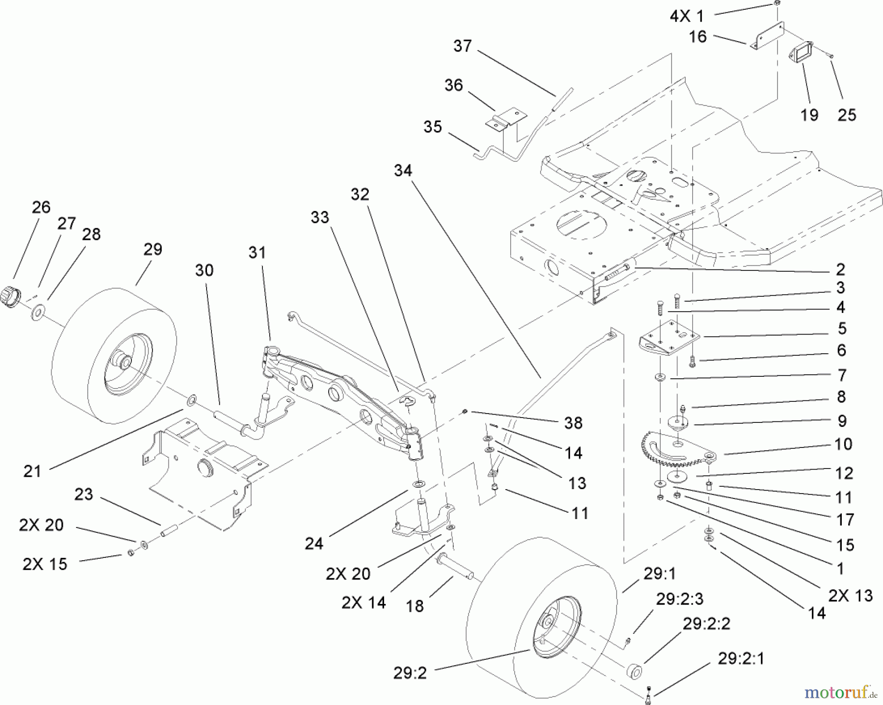  Toro Neu Mowers, Lawn & Garden Tractor Seite 1 71209 (XL 320) - Toro XL 320 Lawn Tractor, 2006 (260000001-260999999) STEERING COMPONENT ASSEMBLY