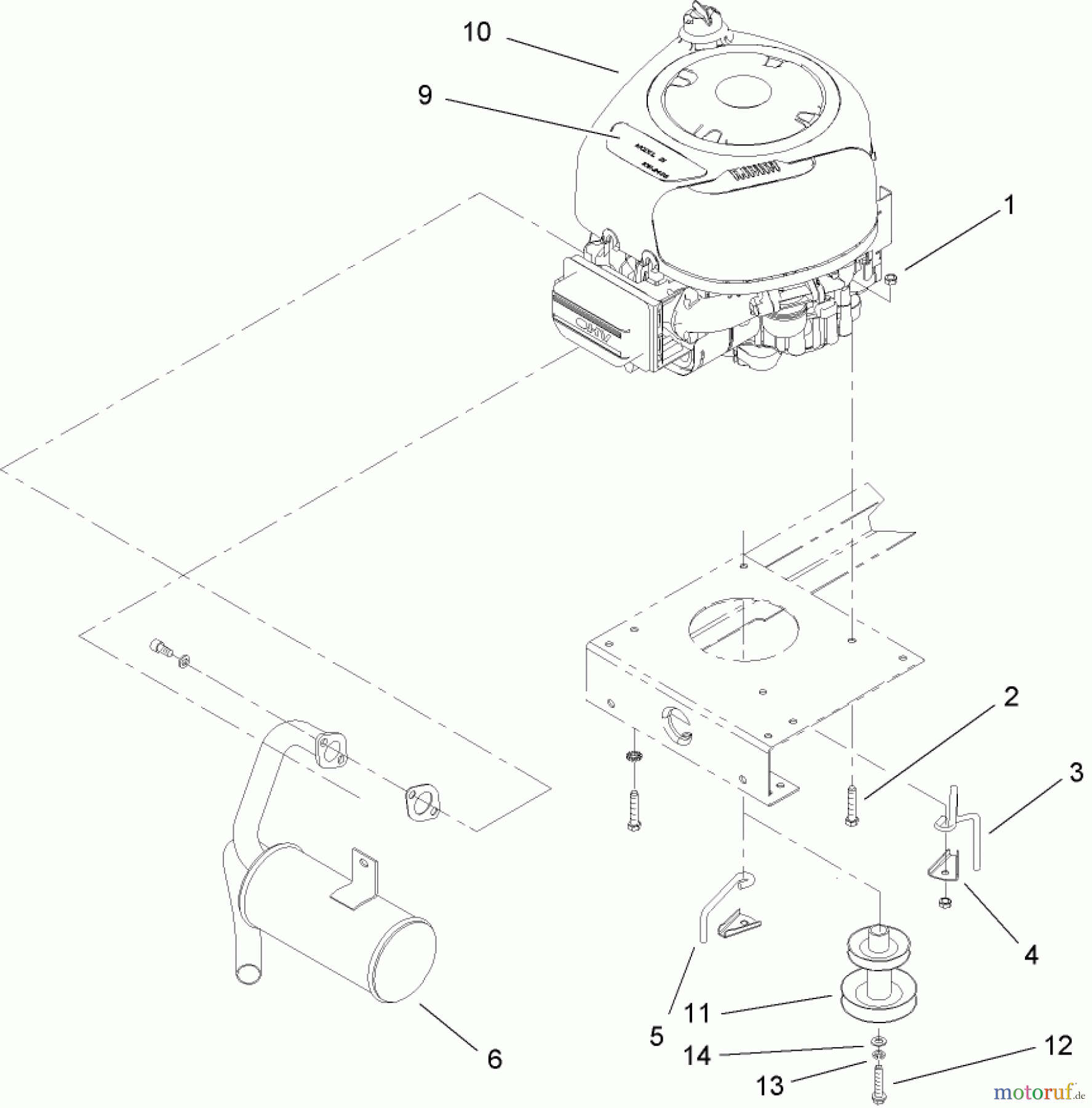 Toro Neu Mowers, Lawn & Garden Tractor Seite 1 71209 (XL 320) - Toro XL 320 Lawn Tractor, 2007 (270000001-270999999) ENGINE ASSEMBLY