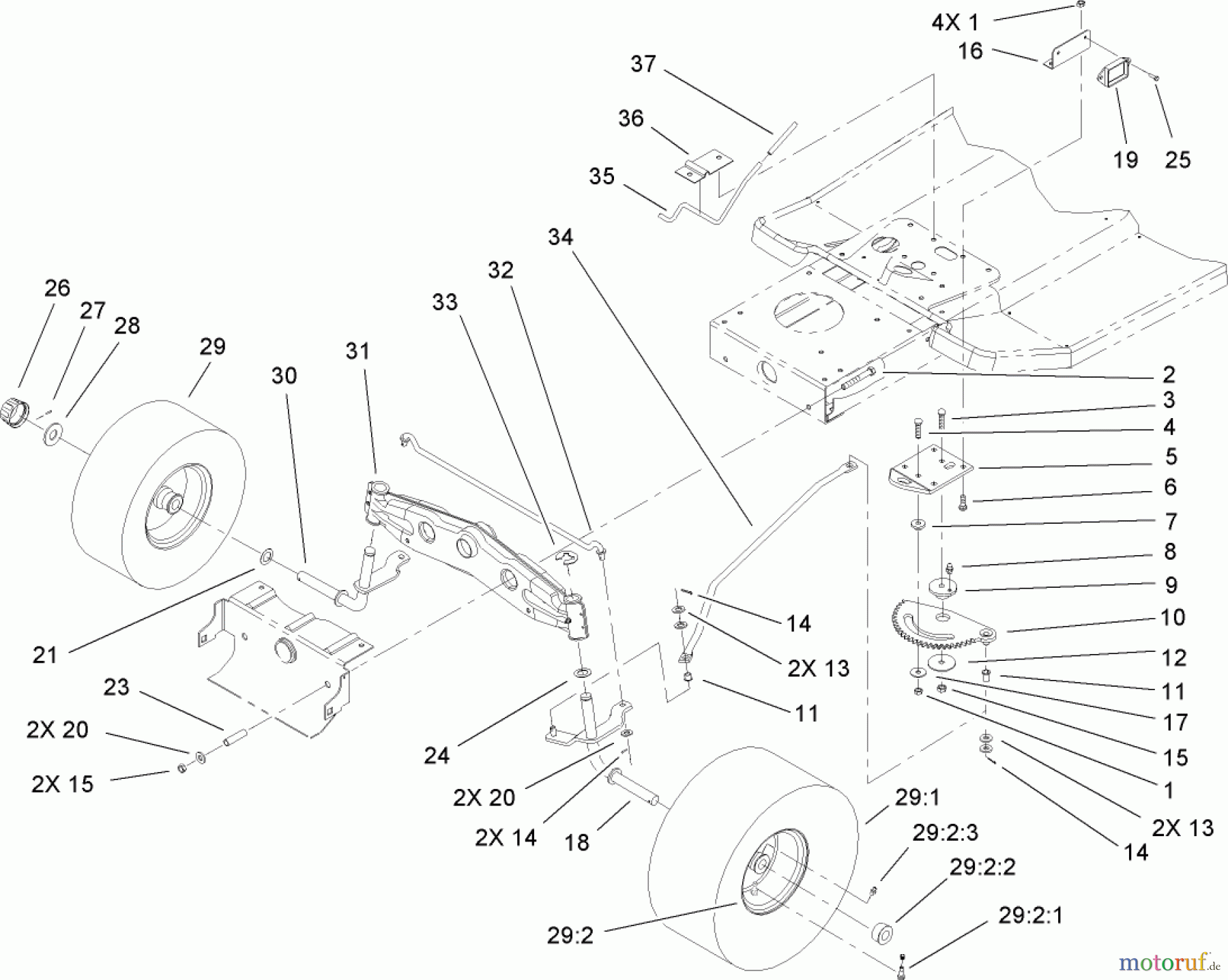 Toro Neu Mowers, Lawn & Garden Tractor Seite 1 71209 (XL 320) - Toro XL 320 Lawn Tractor, 2007 (270000001-270999999) STEERING ASSEMBLY