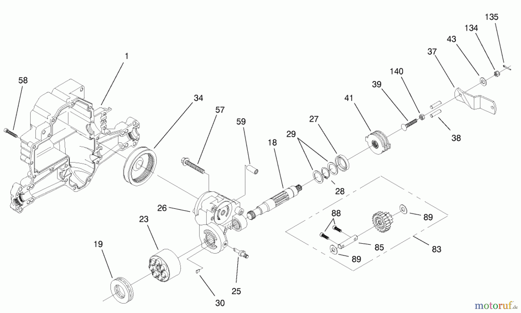 Toro Neu Mowers, Lawn & Garden Tractor Seite 1 71212 (17-44HXL) - Toro 17-44HXL Lawn Tractor, 2000 (200000001-200999999) HYDRO TRANSAXLE ASSEMBLY #4