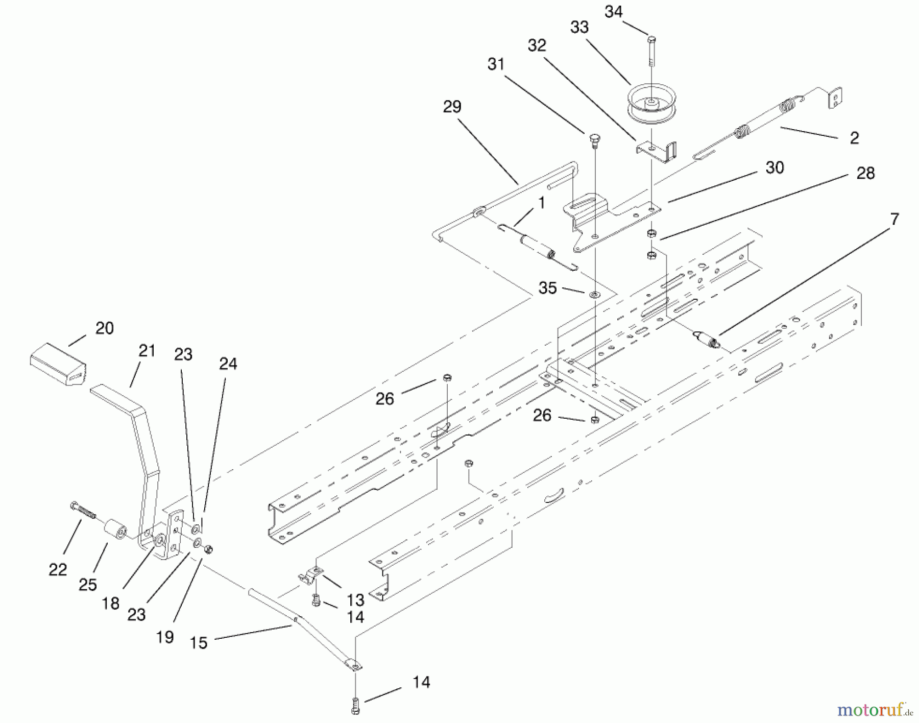 Toro Neu Mowers, Lawn & Garden Tractor Seite 1 71212 (17-44HXL) - Toro 17-44HXL Lawn Tractor, 2000 (200000001-200999999) TRACTION & BRAKE COMPONENTS ASSEMBLY