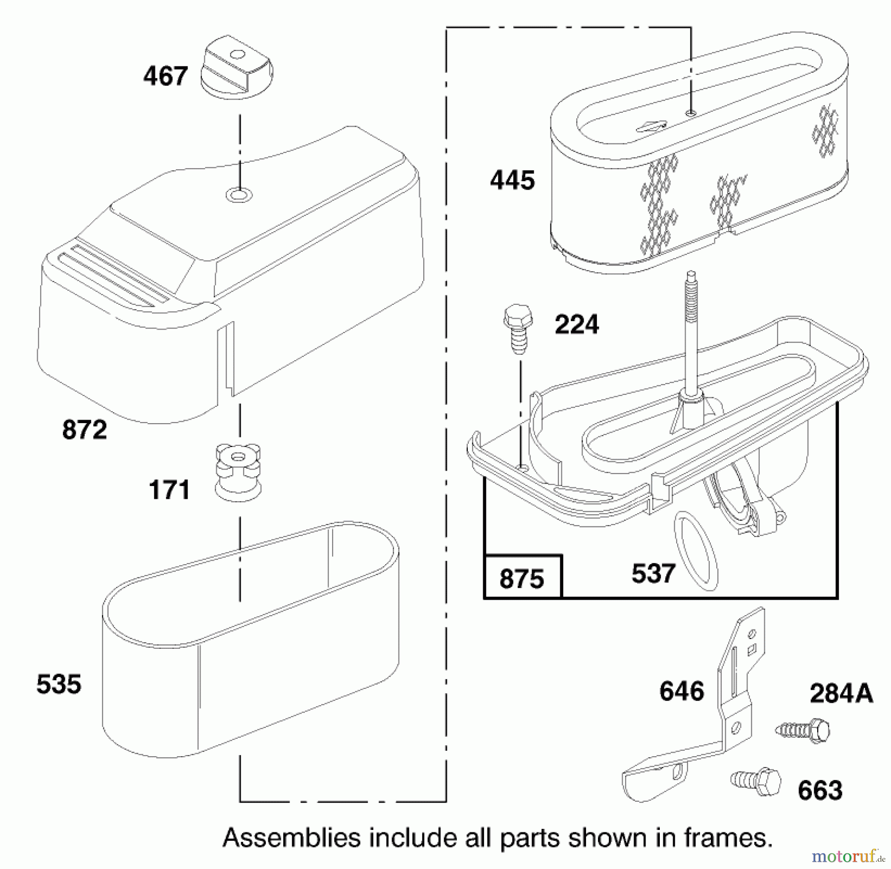 Toro Neu Mowers, Lawn & Garden Tractor Seite 1 71215 (14-38HXL) - Toro 14-38HXL Lawn Tractor, 1997 (7900001-7999999) ENGINE BRIGGS & STRATTON MODEL 28N707-0631-A1 #5