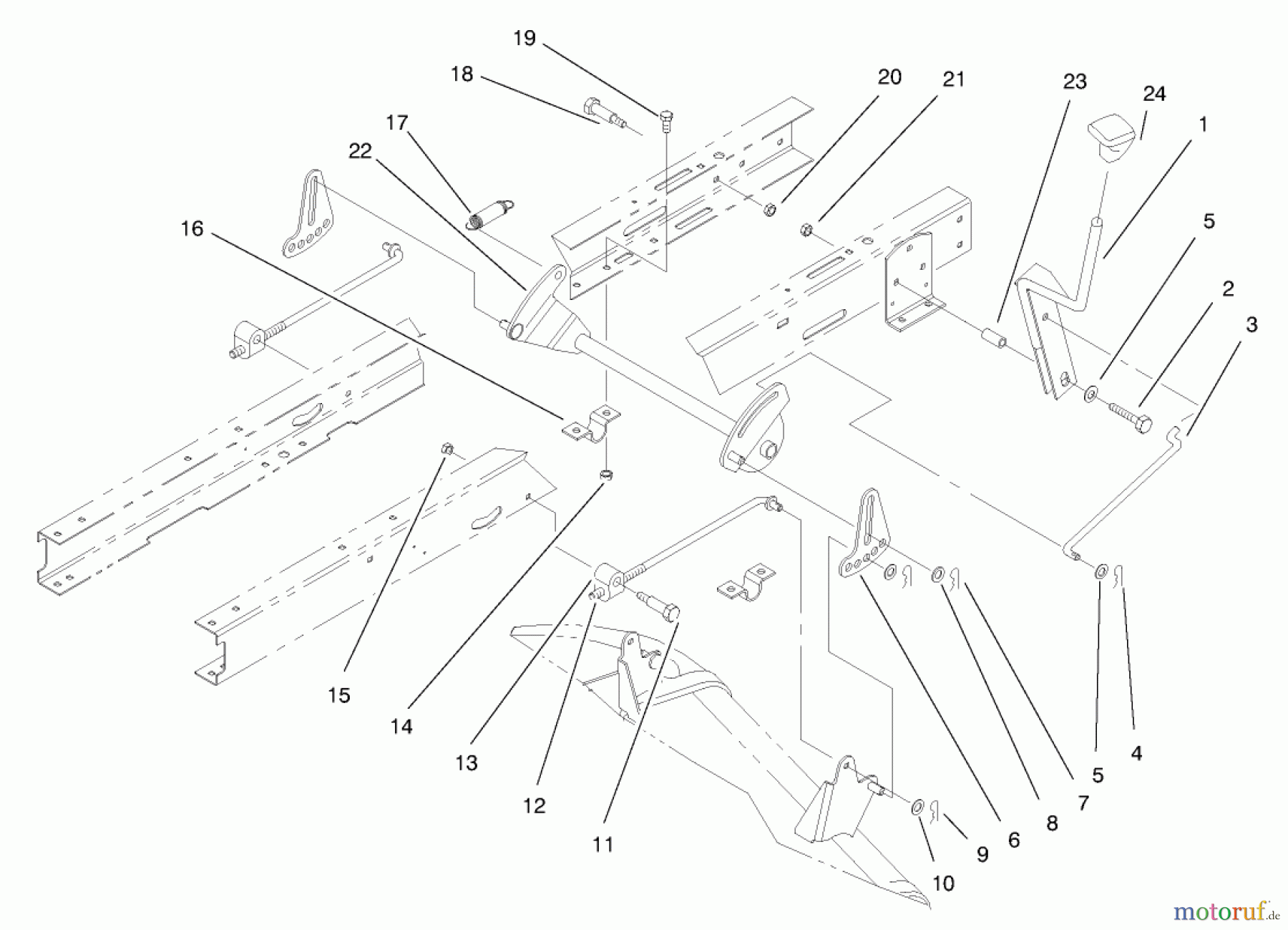 Toro Neu Mowers, Lawn & Garden Tractor Seite 1 71215 (14-38HXL) - Toro 14-38HXL Lawn Tractor, 1997 (7900001-7999999) HEIGHT OF CUT ASSEMBLY