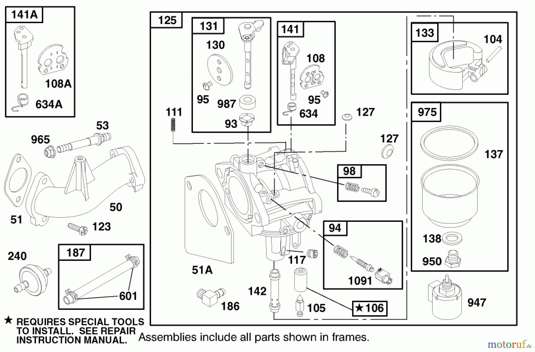 Toro Neu Mowers, Lawn & Garden Tractor Seite 1 71215 (14-38HXL) - Toro 14-38HXL Lawn Tractor, 1998 (8900001-8999999) ENGINE BRIGGS & STRATTON MODEL 28N707-1131-E1 #4