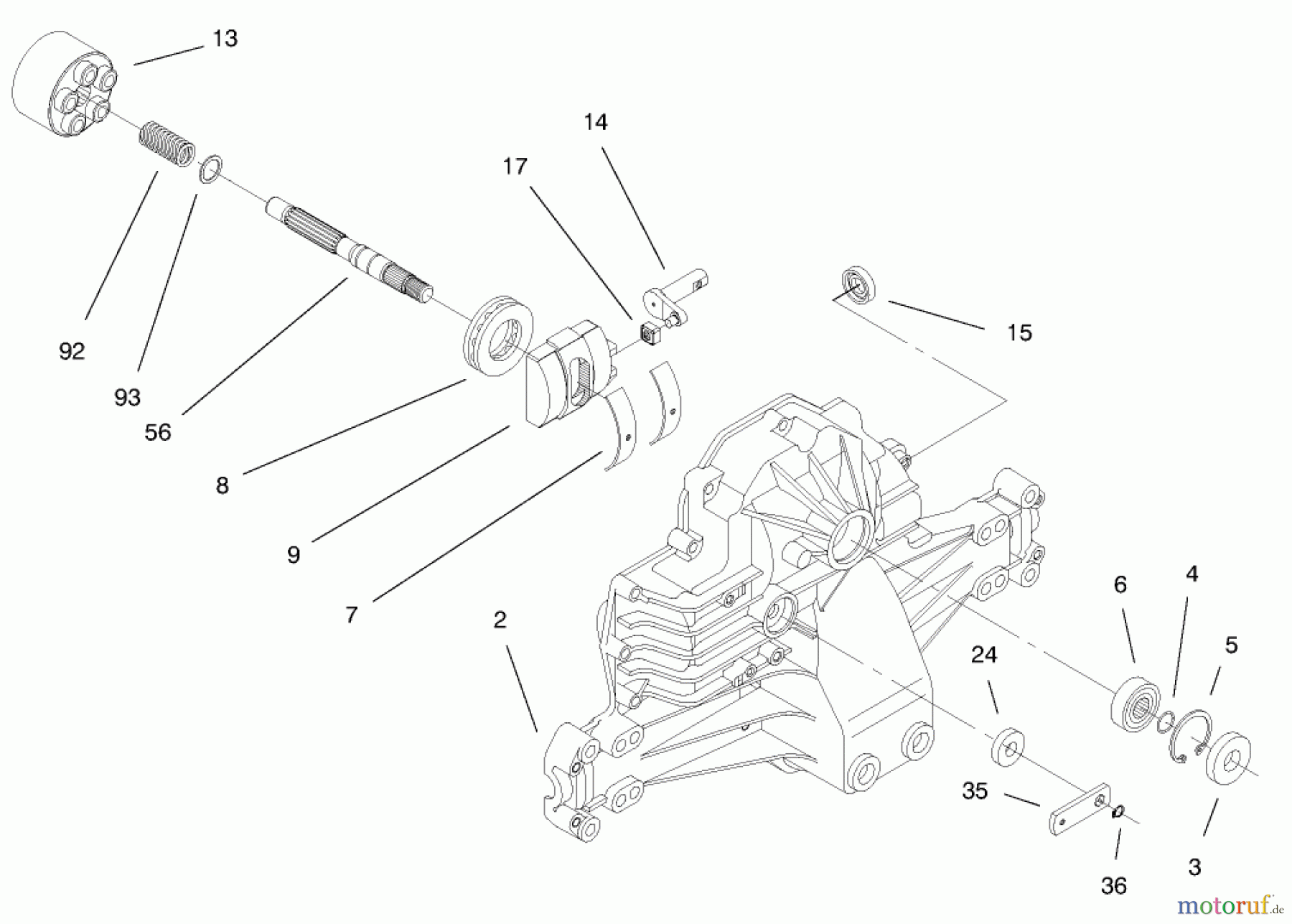 Toro Neu Mowers, Lawn & Garden Tractor Seite 1 71215 (14-38HXL) - Toro 14-38HXL Lawn Tractor, 1998 (8900001-8999999) HYDRO TRANSAXLE ASSEMBLY #1