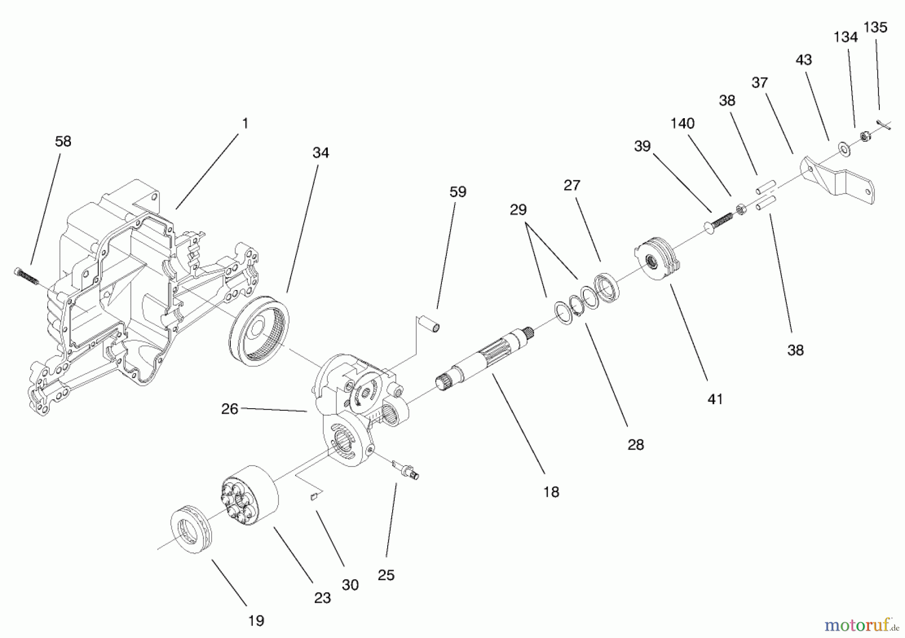Toro Neu Mowers, Lawn & Garden Tractor Seite 1 71215 (14-38HXL) - Toro 14-38HXL Lawn Tractor, 1998 (8900001-8999999) HYDRO TRANSAXLE ASSEMBLY #3