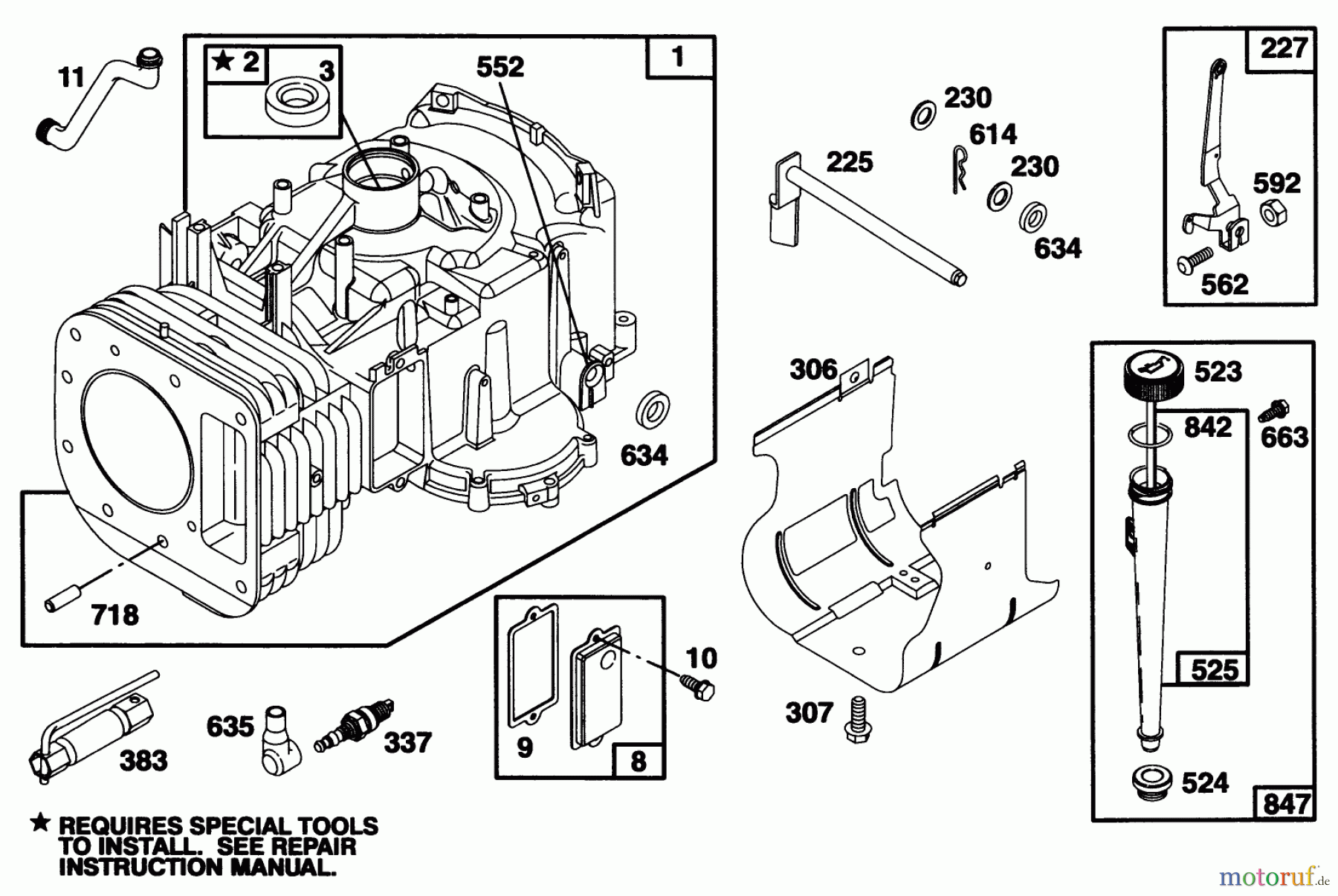  Toro Neu Mowers, Lawn & Garden Tractor Seite 1 71218 (16-44HXL) - Toro 16-44HXL Lawn Tractor, 1996 (6900001-6999999) ENGINE BRIGGS & STRATTON MODEL 28Q777-0668-A1 #1