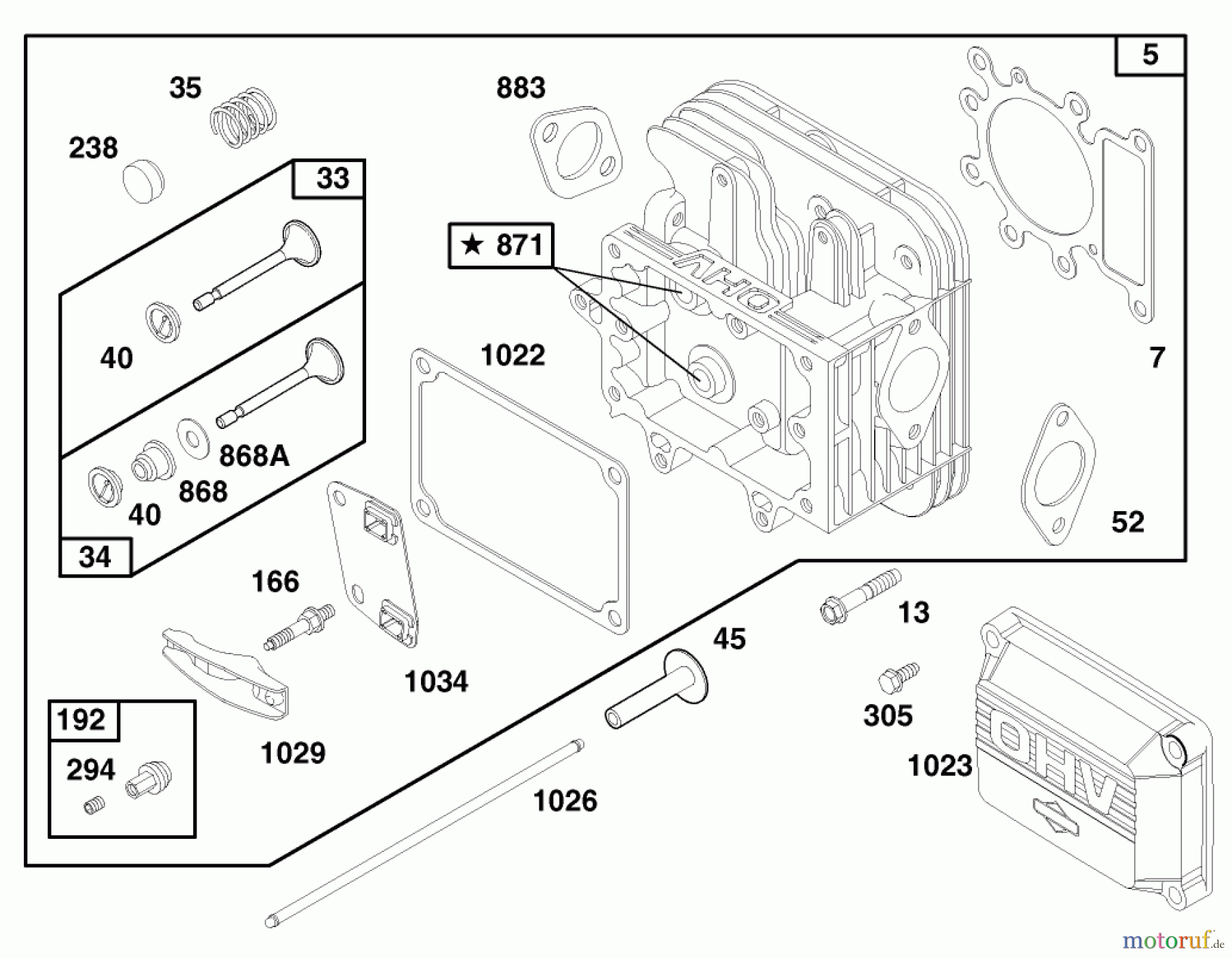 Toro Neu Mowers, Lawn & Garden Tractor Seite 1 71219 (14-38HXL) - Toro 14-38HXL Lawn Tractor, 1997 (7900001-7999999) ENGINE BRIGGS & STRATTON MODEL 28N777-0174-01 #2