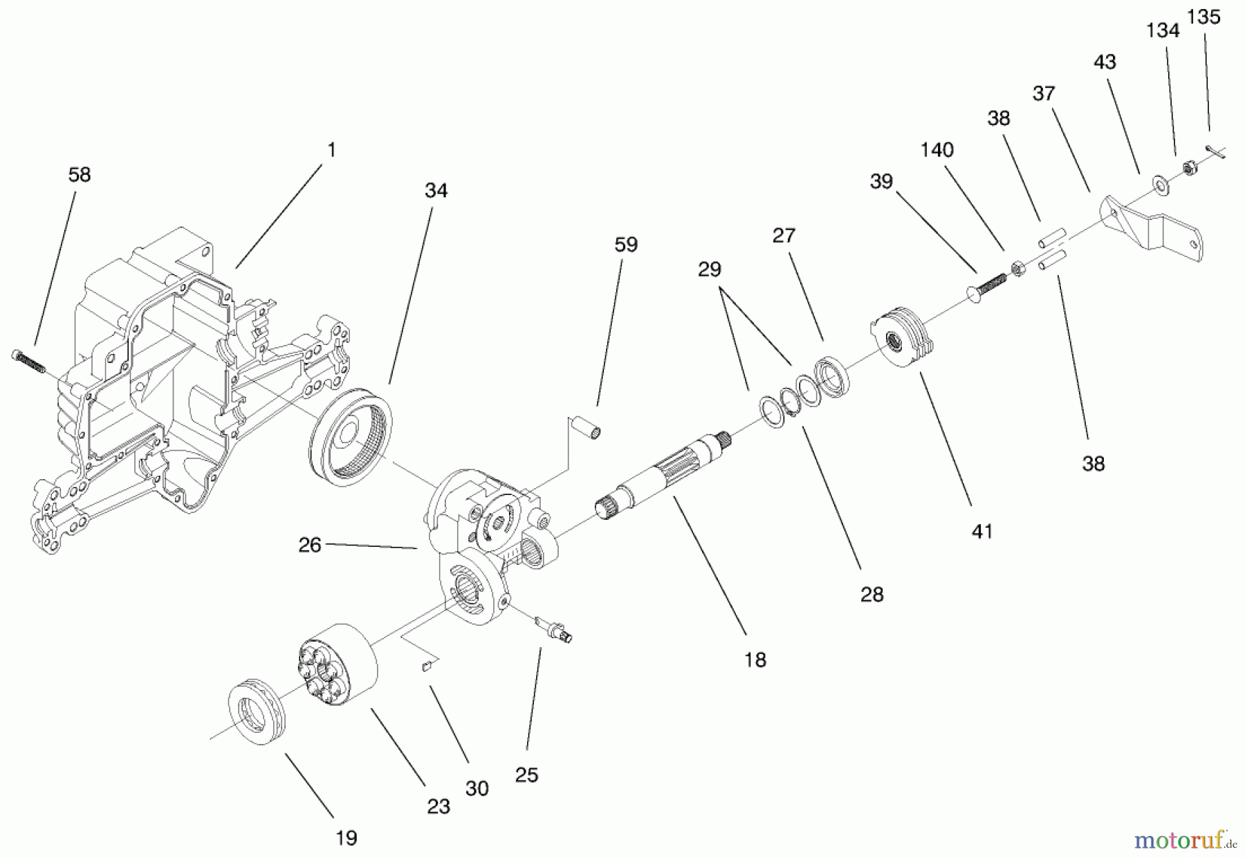Toro Neu Mowers, Lawn & Garden Tractor Seite 1 71221 (15-38HXL) - Toro 15-38HXL Lawn Tractor, 1999 (9900001-9999999) HYDRO TRANSAXLE ASSEMBLY #4