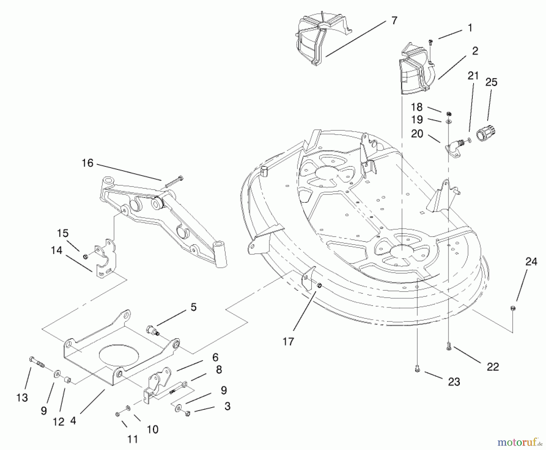 Toro Neu Mowers, Lawn & Garden Tractor Seite 1 71223 (16-38XL) - Toro 16-38XL Lawn Tractor, 2000 (200000001-200999999) HEIGHT OF CUT COMPONENTS ASSEMBLY #3