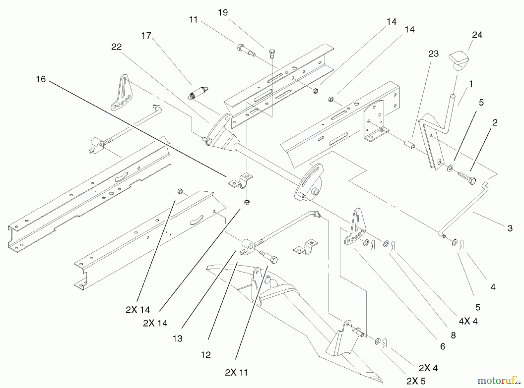 Toro Neu Mowers, Lawn & Garden Tractor Seite 1 71223 (16-38XL) - Toro 16-38XL Lawn Tractor, 2001 (210000001-210999999) HEIGHT OF CUT ASSEMBLY
