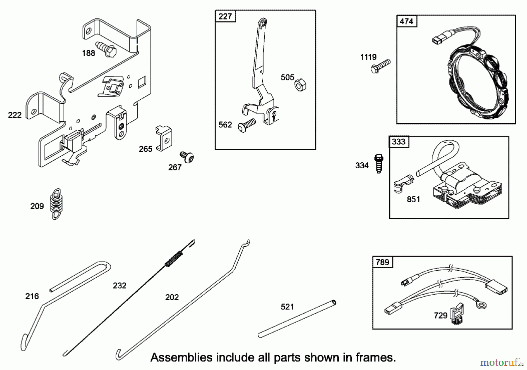 Toro Neu Mowers, Lawn & Garden Tractor Seite 1 71226 (16-38XLE) - Toro 16-38XLE Lawn Tractor, 2002 (220010001-220999999) GOVERNOR ASSEMBLY ENGINE BRIGGS AND STRATTON MODEL 286H77-0121-E1