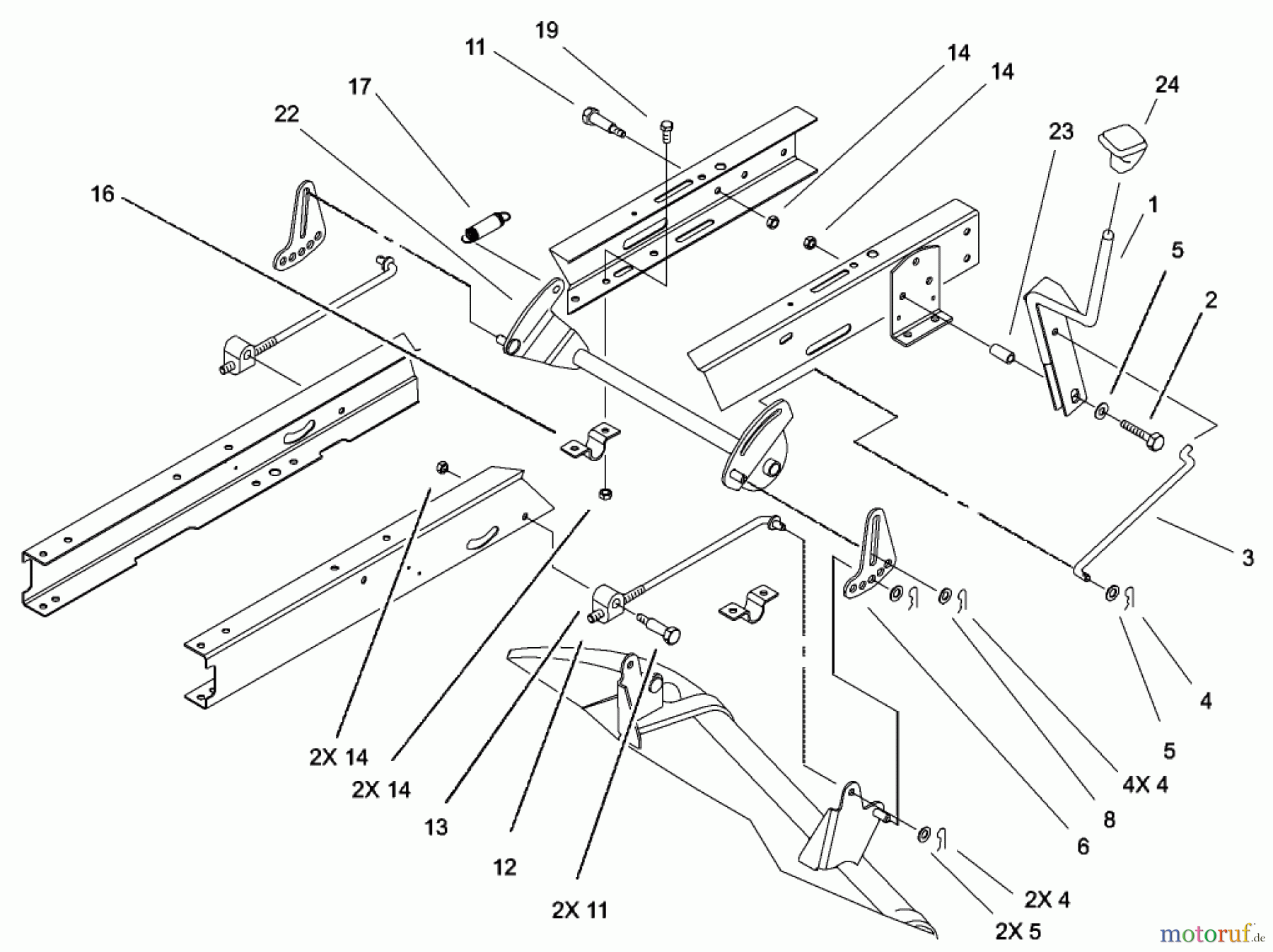 Toro Neu Mowers, Lawn & Garden Tractor Seite 1 71226 (16-38XLE) - Toro 16-38XLE Lawn Tractor, 2002 (220010001-220999999) HEIGHT OF CUT ASSEMBLY