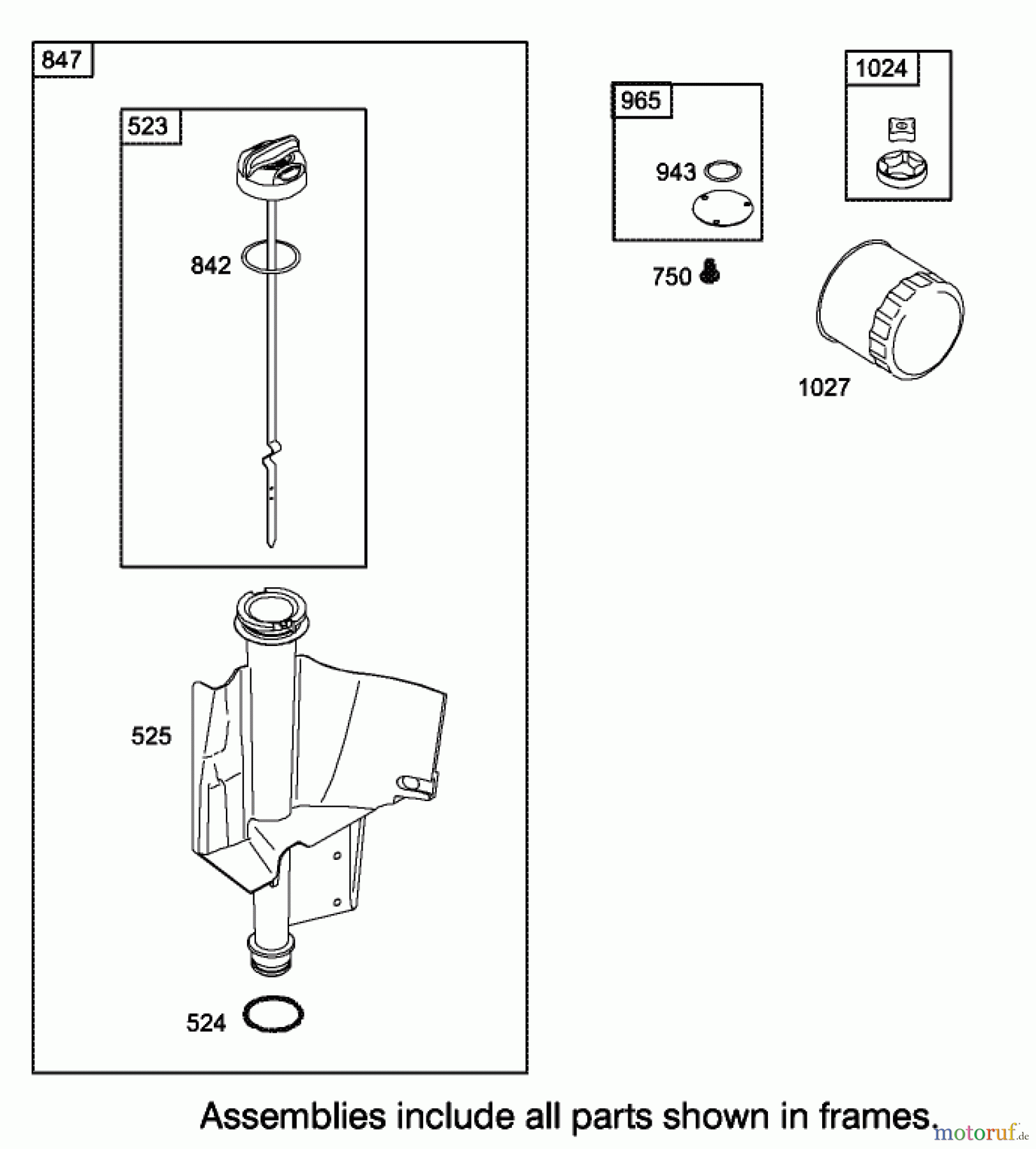 Toro Neu Mowers, Lawn & Garden Tractor Seite 1 71226 (16-38XLE) - Toro 16-38XLE Lawn Tractor, 2002 (220010001-220999999) OIL FILTER, TUBE AND PUMP ASSEMBLY ENGINE BRIGGS AND STRATTON MODEL 286H77-0121-E1