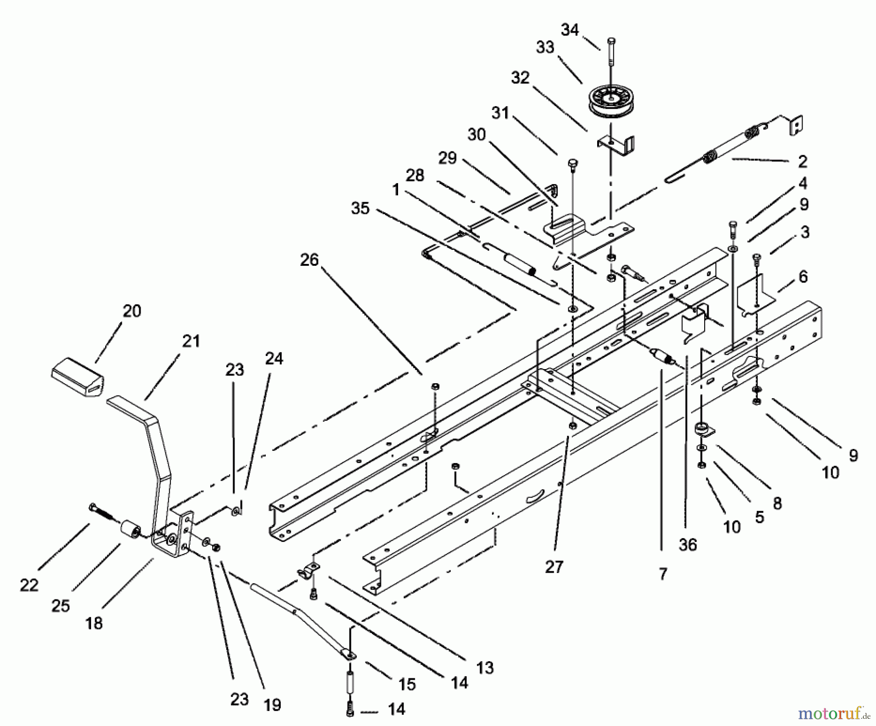 Toro Neu Mowers, Lawn & Garden Tractor Seite 1 71226 (16-38XLE) - Toro 16-38XLE Lawn Tractor, 2002 (220010001-220999999) TRACTION CLUTCHING ASSEMBLY