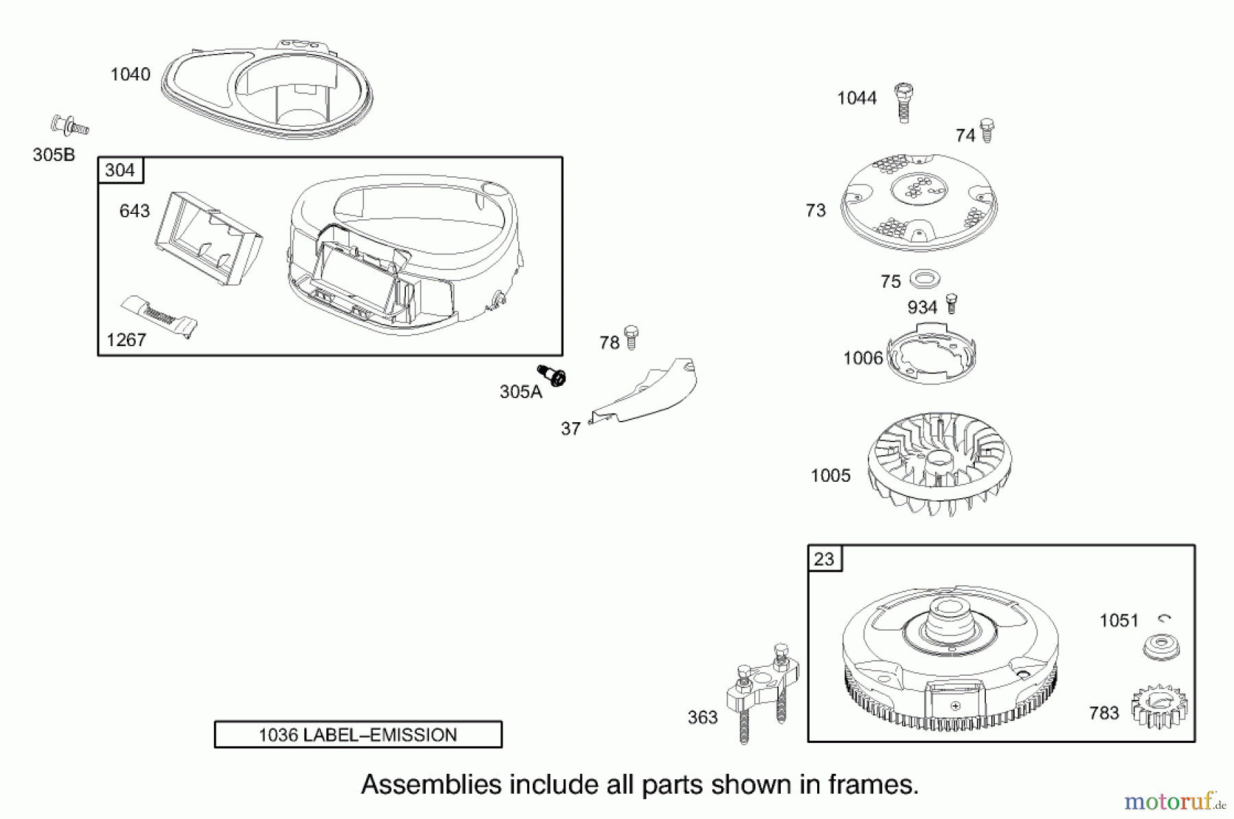  Toro Neu Mowers, Lawn & Garden Tractor Seite 1 71223 (16-38XL) - Toro 16-38XL Lawn Tractor, 2003 (230000001-230999999) BLOWER HOUSING ASSEMBLY ENGINE BRIGGS AND STRATTON MODEL 286H77-0121-E1