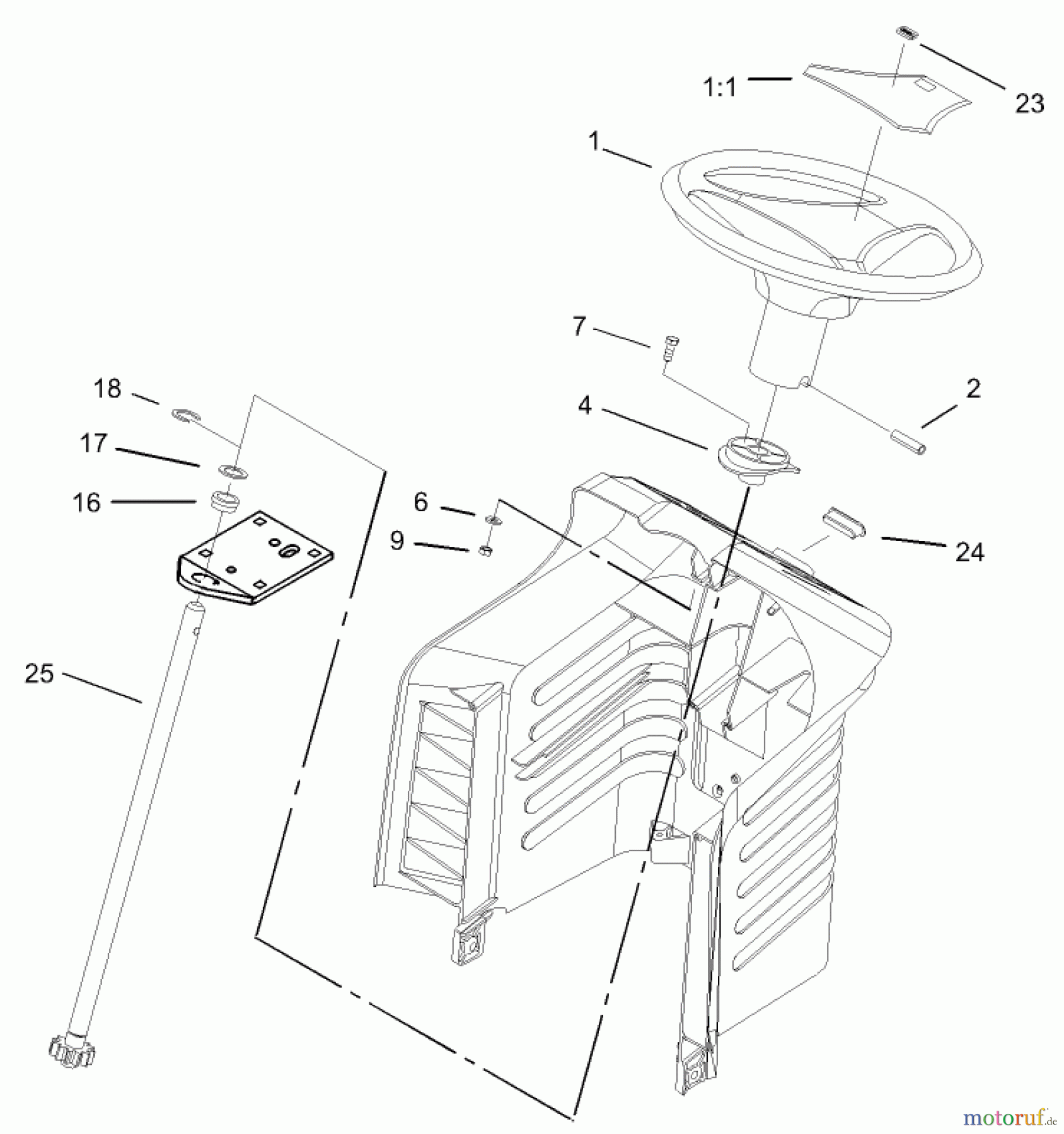  Toro Neu Mowers, Lawn & Garden Tractor Seite 1 71223 (16-38XL) - Toro 16-38XL Lawn Tractor, 2004 (240000001-240999999) FIXED STEERING ASSEMBLY