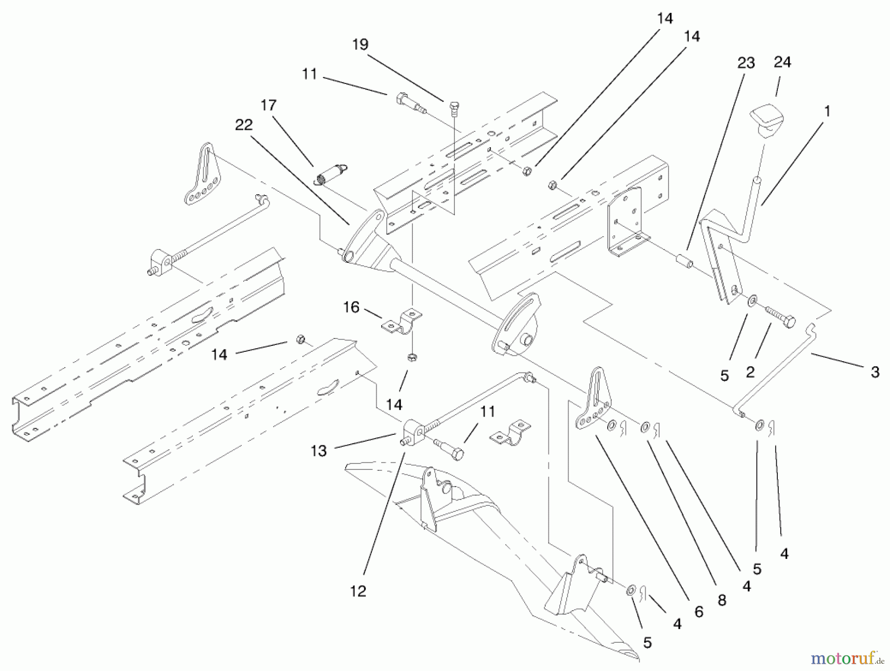 Toro Neu Mowers, Lawn & Garden Tractor Seite 1 71225 (16-38HXL) - Toro 16-38HXL Lawn Tractor, 2000 (200000001-200999999) HEIGHT OF CUT COMPONENTS ASSEMBLY