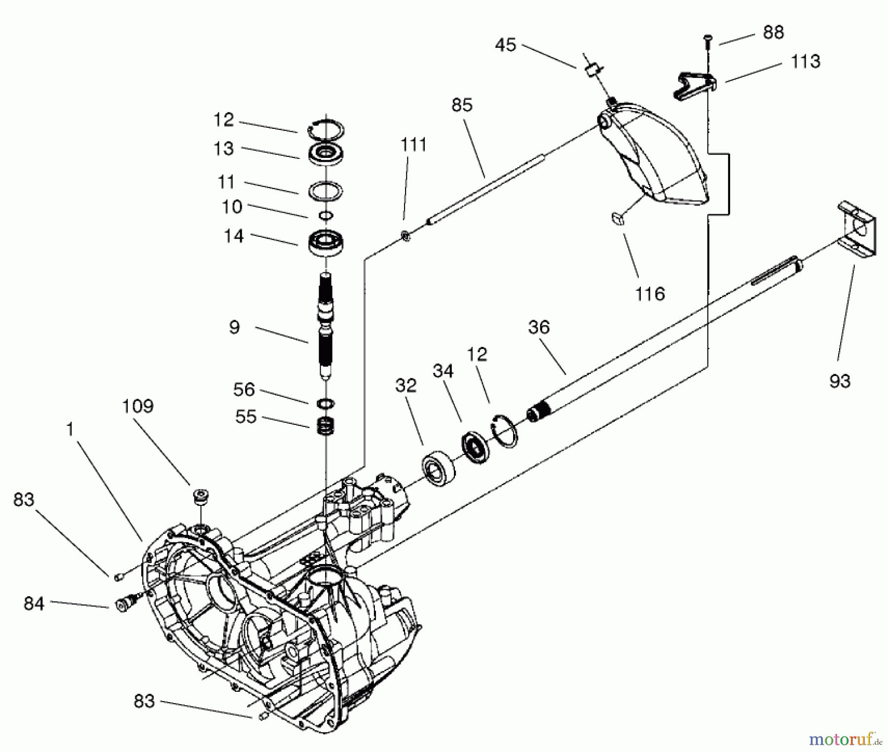 Toro Neu Mowers, Lawn & Garden Tractor Seite 1 71227 (16-38HXL) - Toro 16-38HXL Lawn Tractor, 2001 (210000001-210999999) AXLE ASSEMBLY