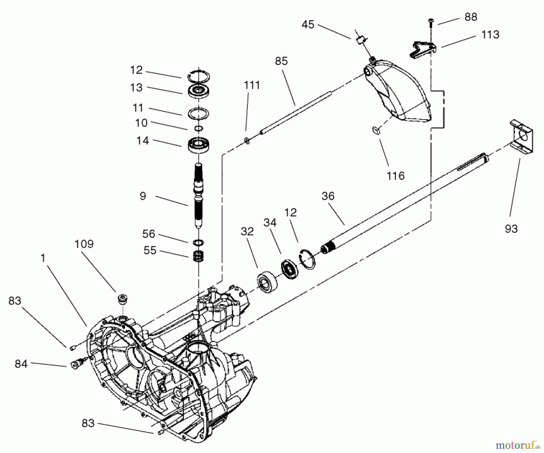  Toro Neu Mowers, Lawn & Garden Tractor Seite 1 71227 (16-38HXL) - Toro 16-38HXL Lawn Tractor, 2002 (220010001-220999999) AXLE ASSEMBLY