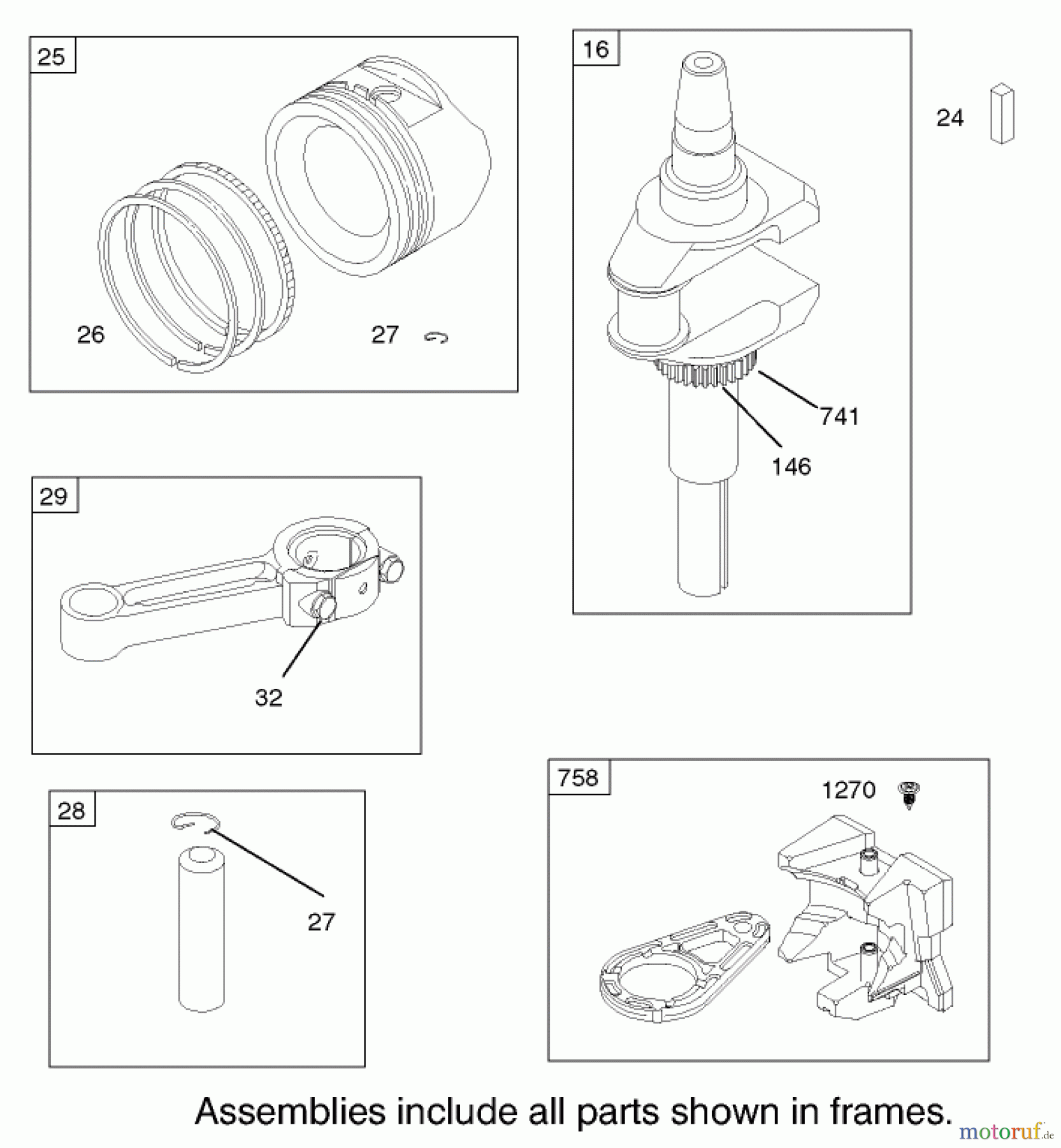  Toro Neu Mowers, Lawn & Garden Tractor Seite 1 71227 (16-38HXL) - Toro 16-38HXL Lawn Tractor, 2002 (220010001-220999999) CRANKSHAFT ASSEMBLY BRIGGS AND STRATTON MODEL 286H77-0121-E1